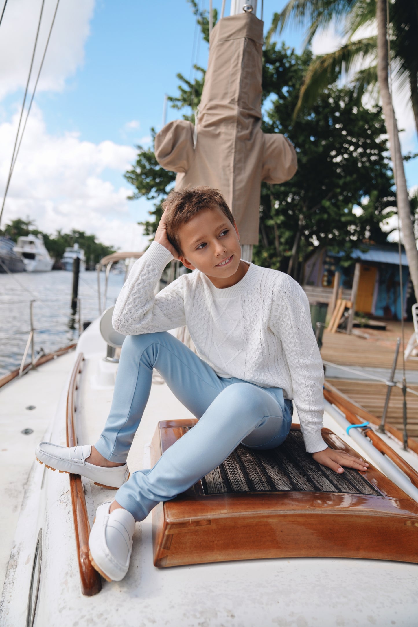 Noel Sky Blue Stretch Pants SS26