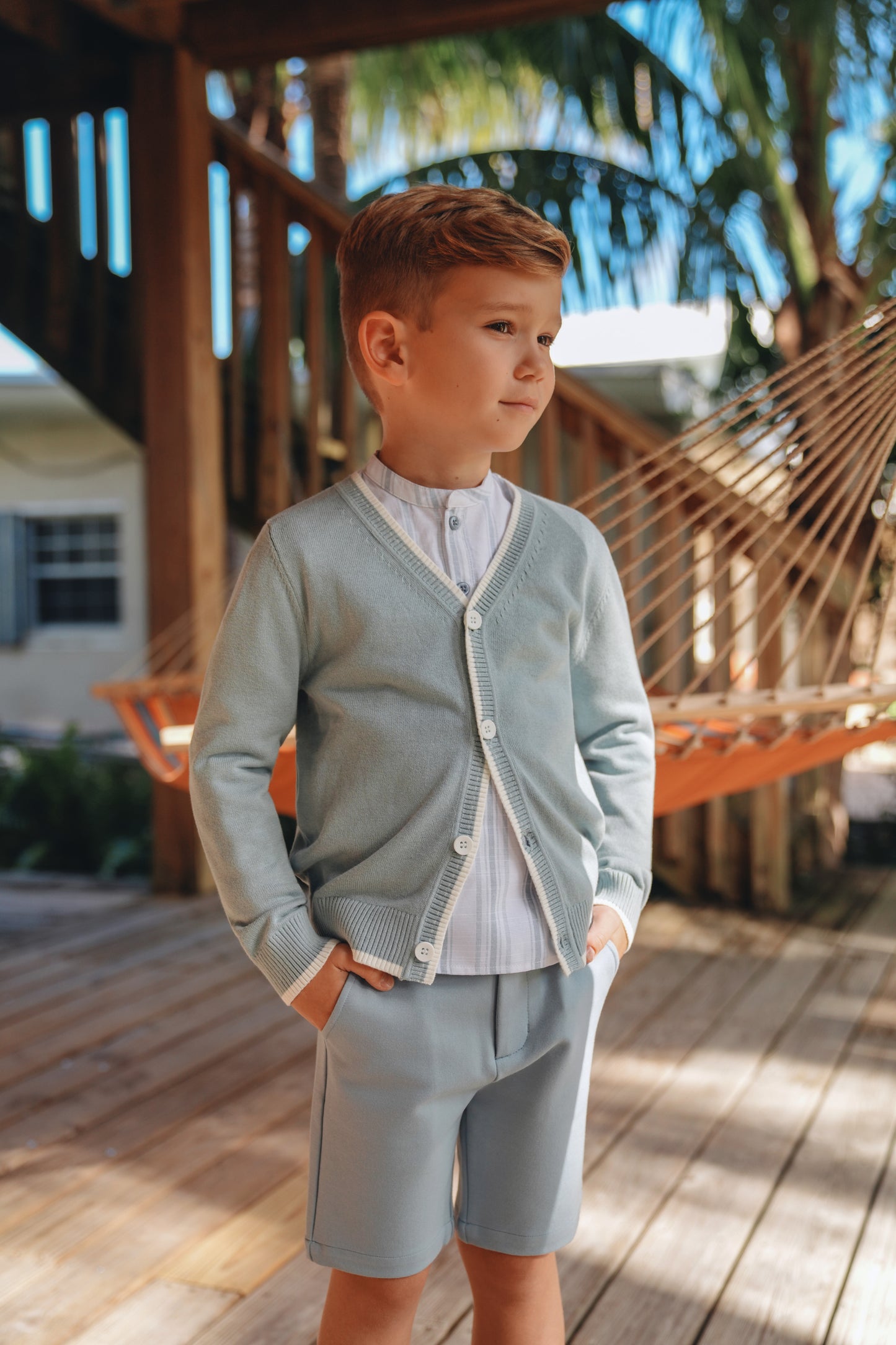 Sky Blue Zane Stitch Cardigan SS26