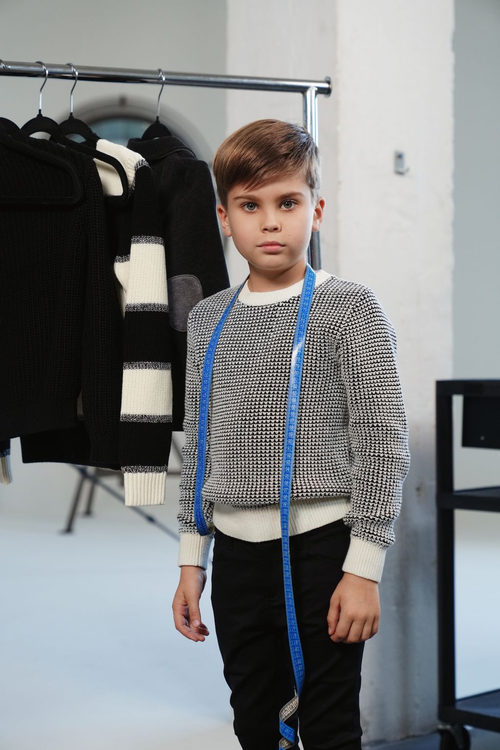 Nate black/white sweater FW25