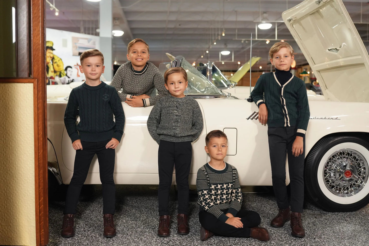 Archer teal piped cable sweater FW26
