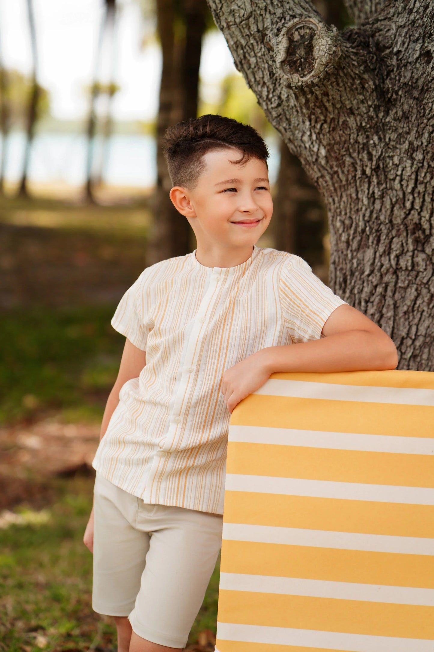 Caden mustard short sleeve shirt SS25