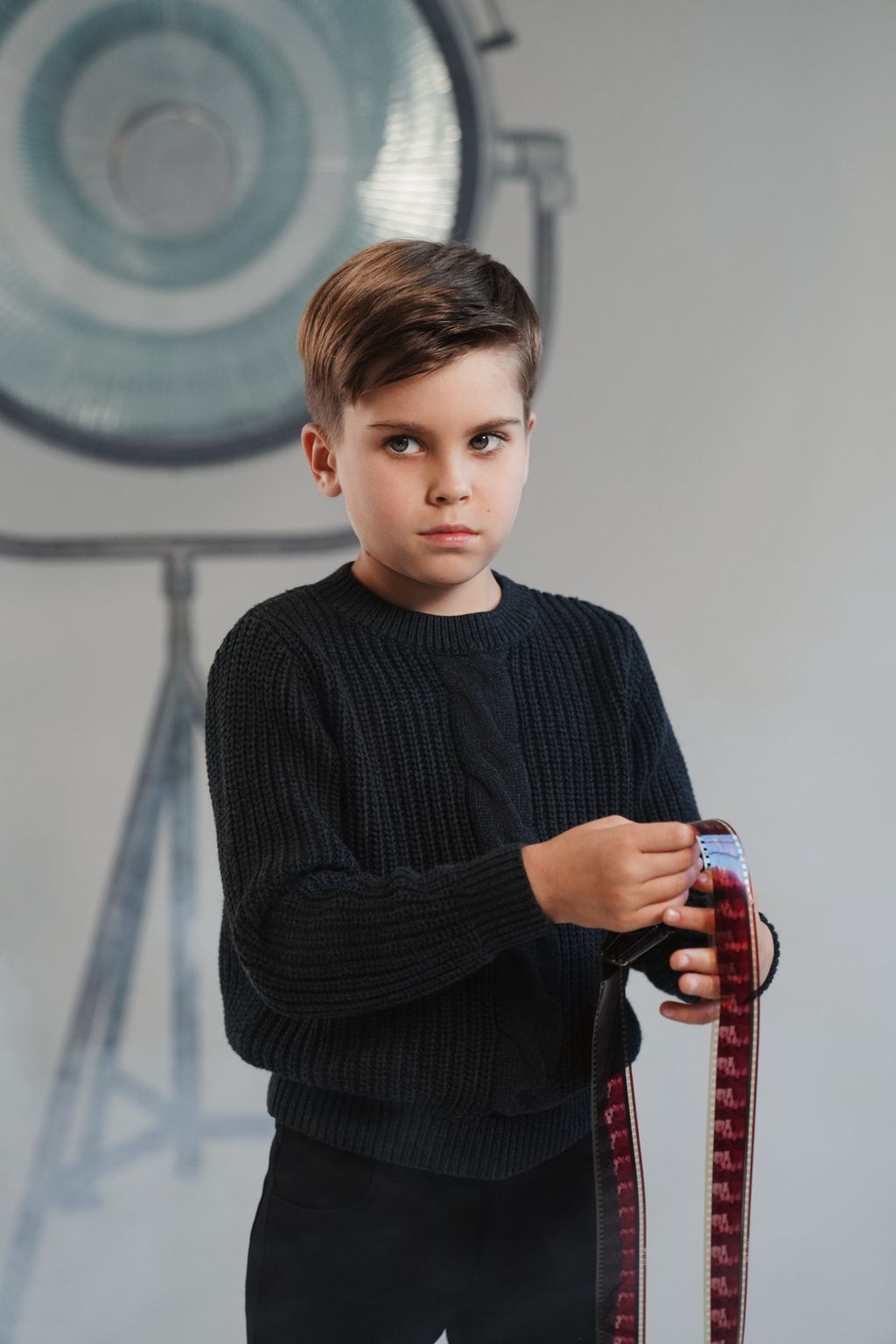 Blaise black center cable sweater FW25