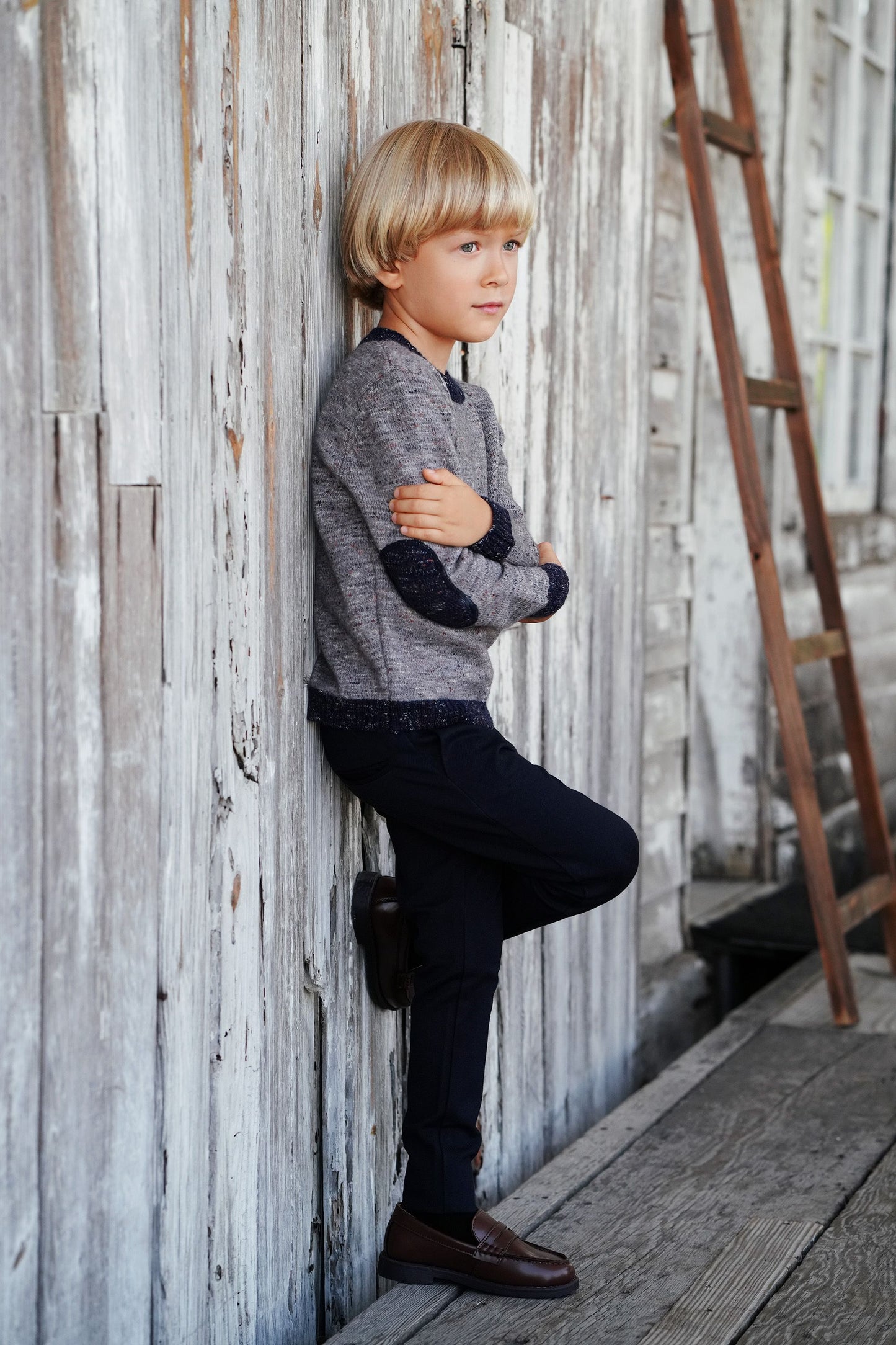 Elbow Patch Midnight Sweater