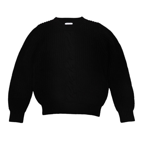 Blaise black center cable sweater FW25