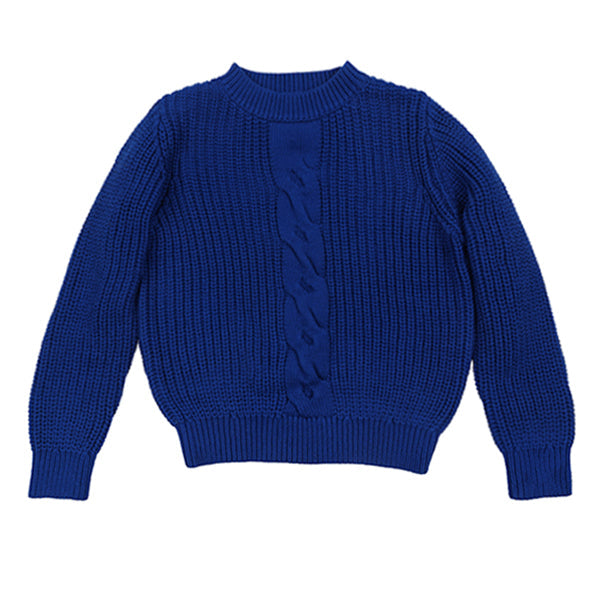 Blaise true blue center cable sweater FW25