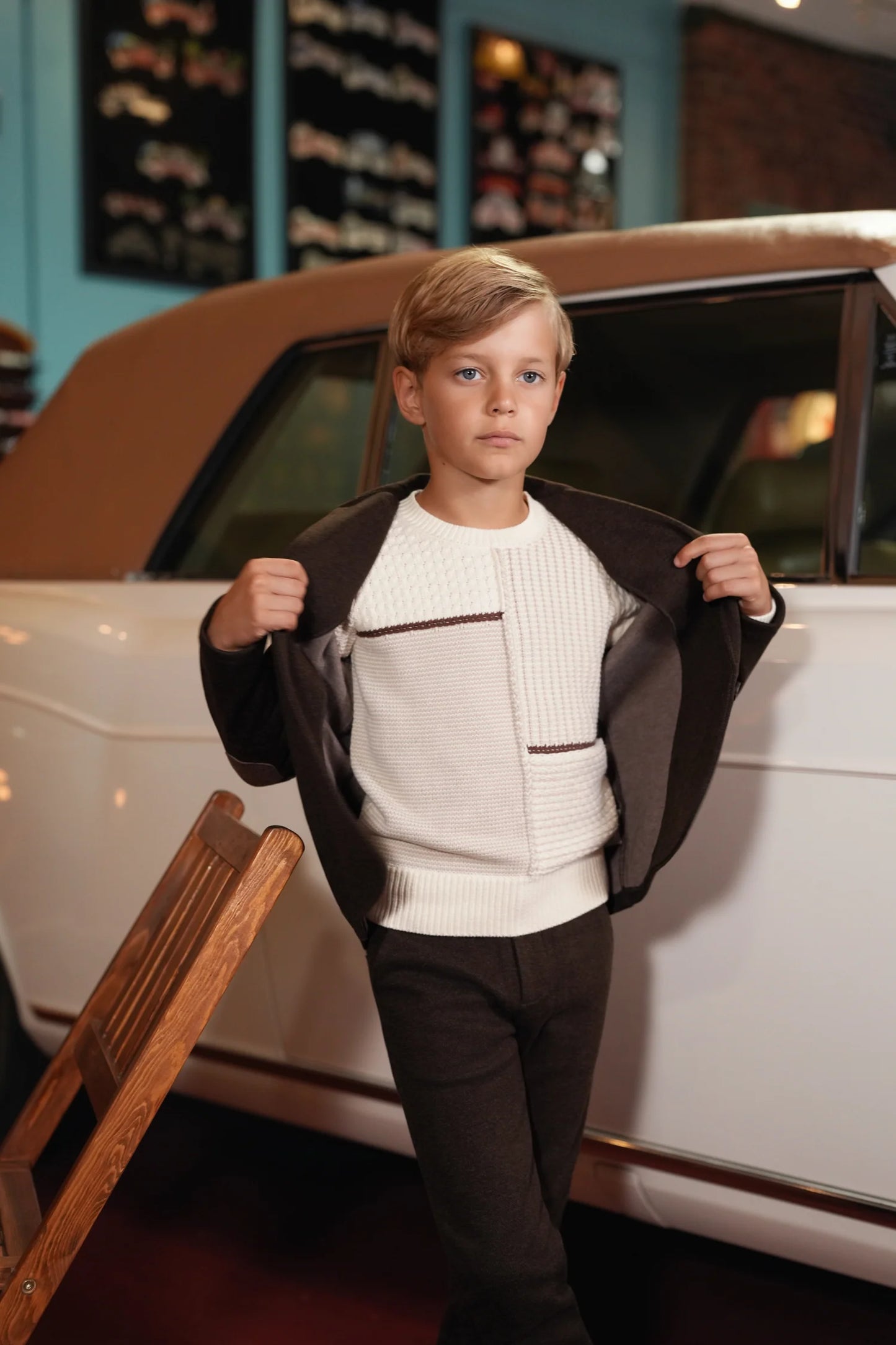Benjamin cocoa mix knit sweater FW26