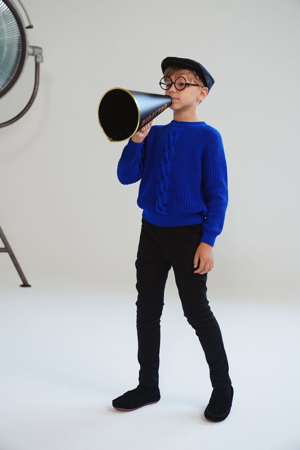Blaise true blue center cable sweater FW25