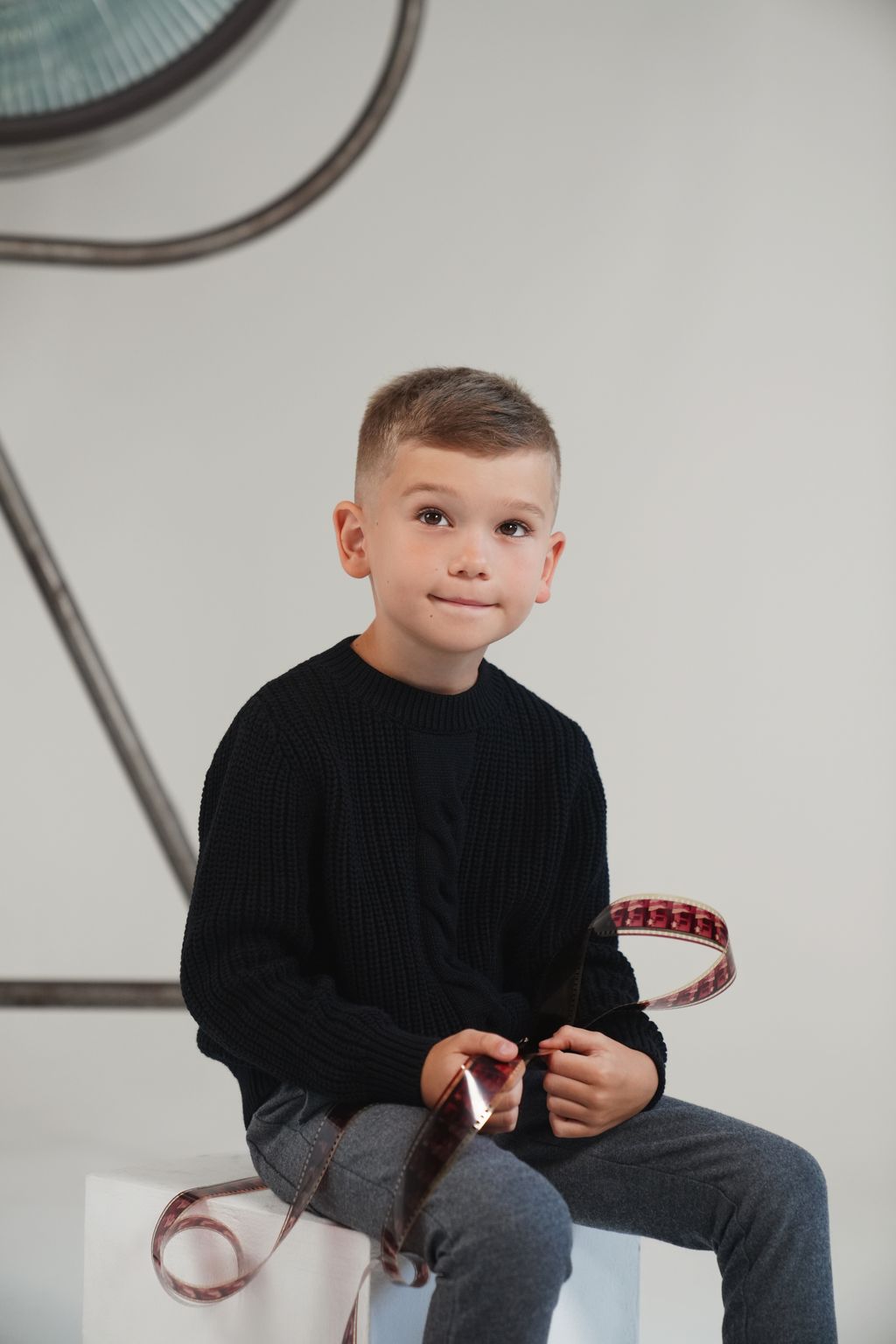 Blaise black center cable sweater FW25