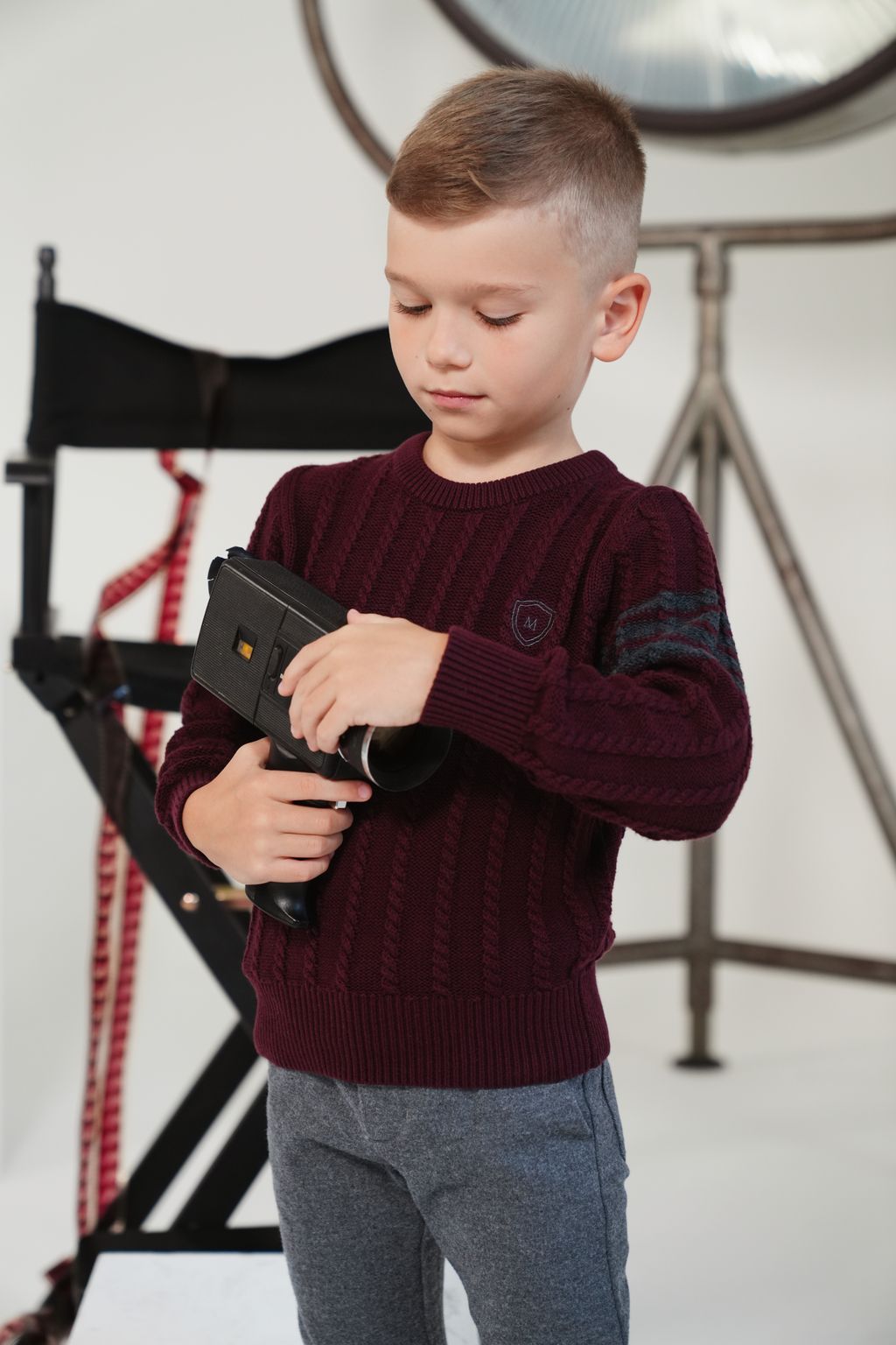 Ray cable knit wine sweater FW25