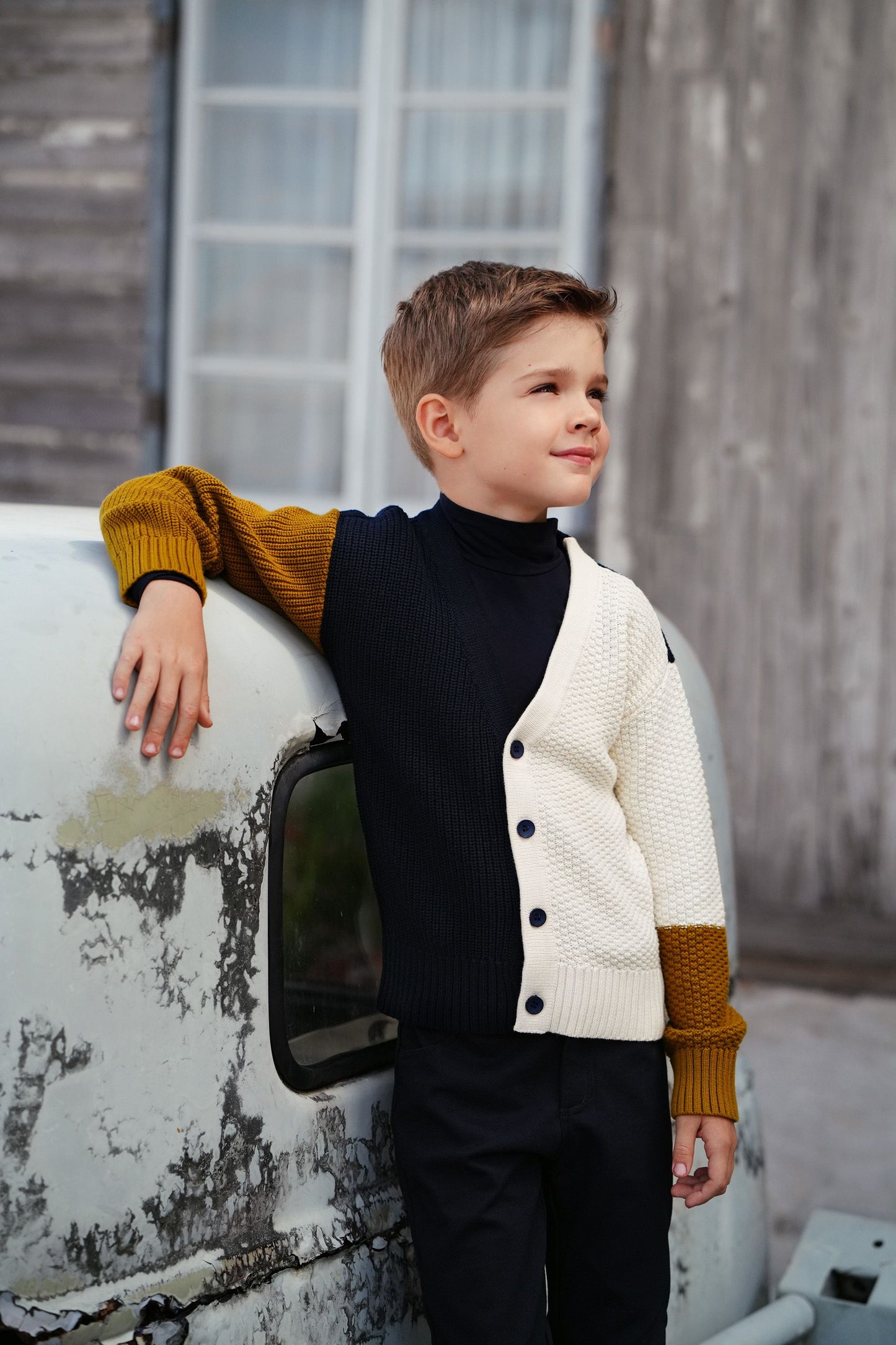 Mustard Colorblock Cardi