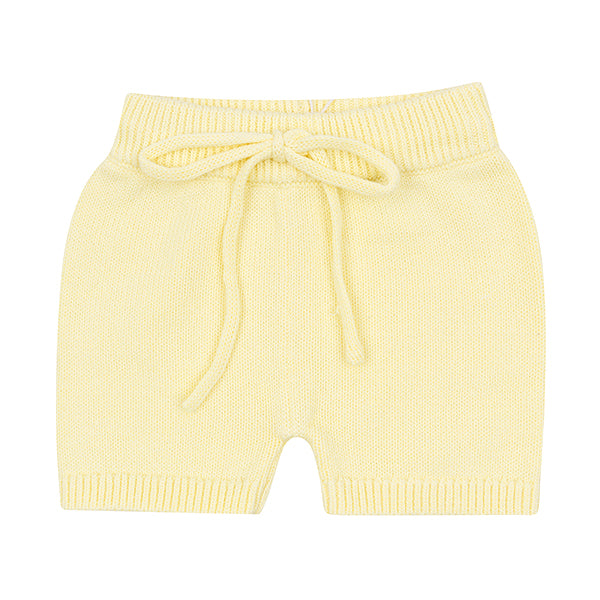 Pale Yellow Knit Shorts SS26