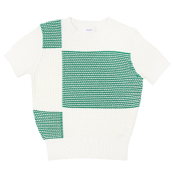 James forest/white sweater