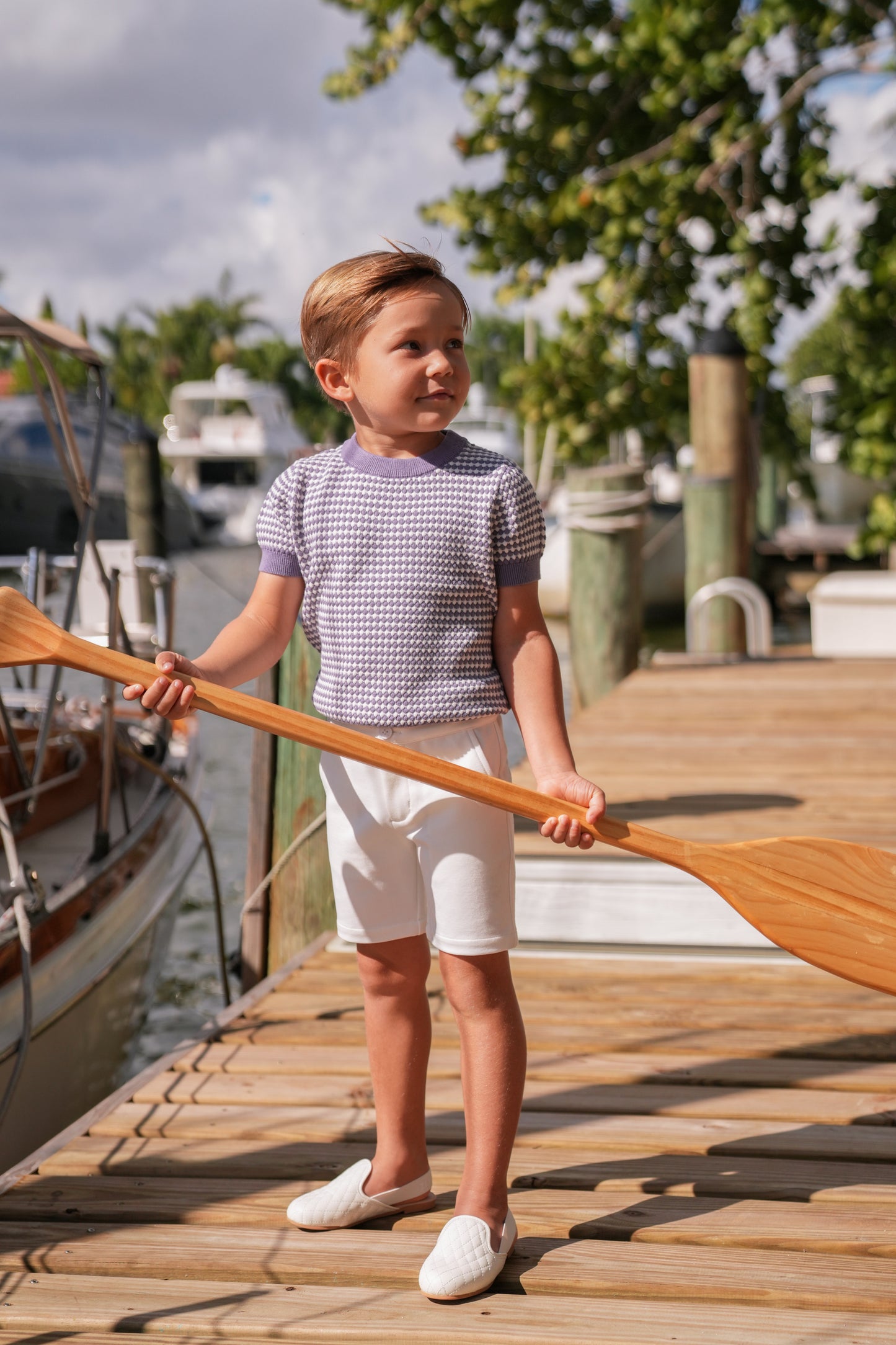 Saul Lavender Short Sleeve Sweater SS26