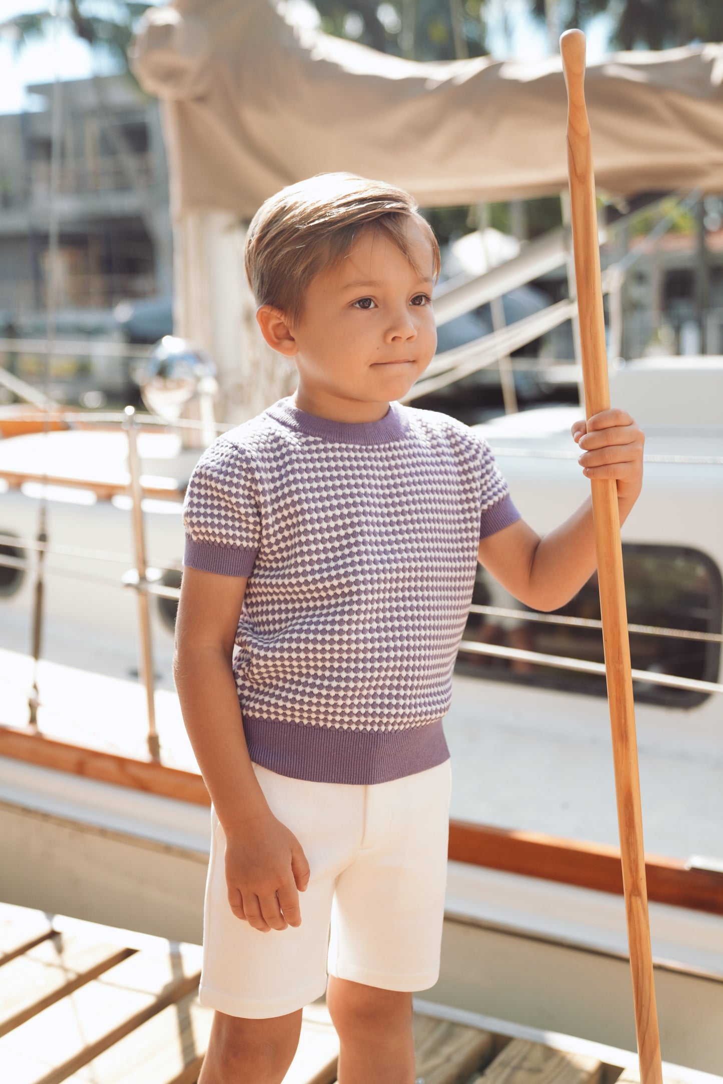 Saul Lavender Short Sleeve Sweater SS26