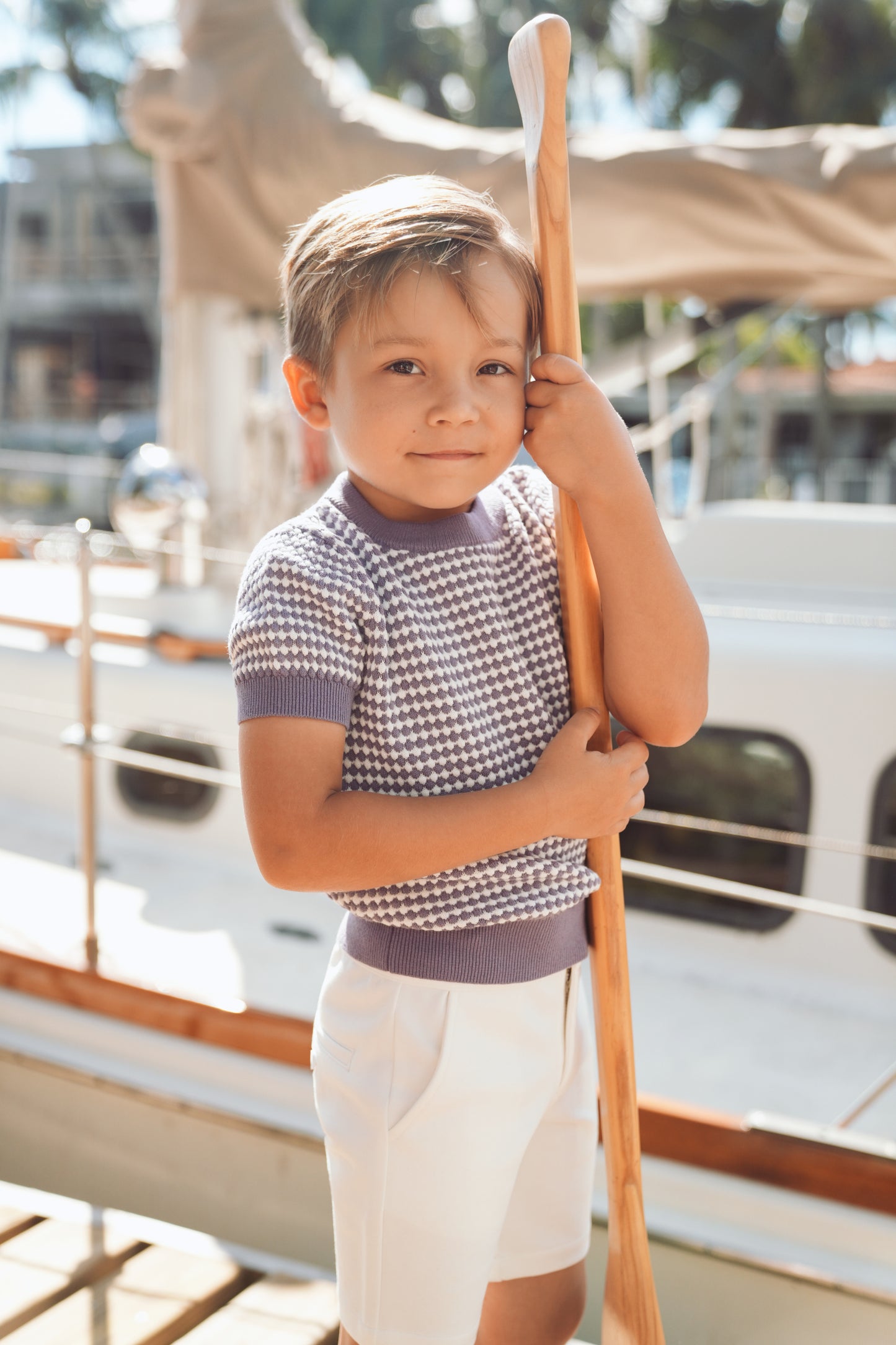 Saul Lavender Short Sleeve Sweater SS26