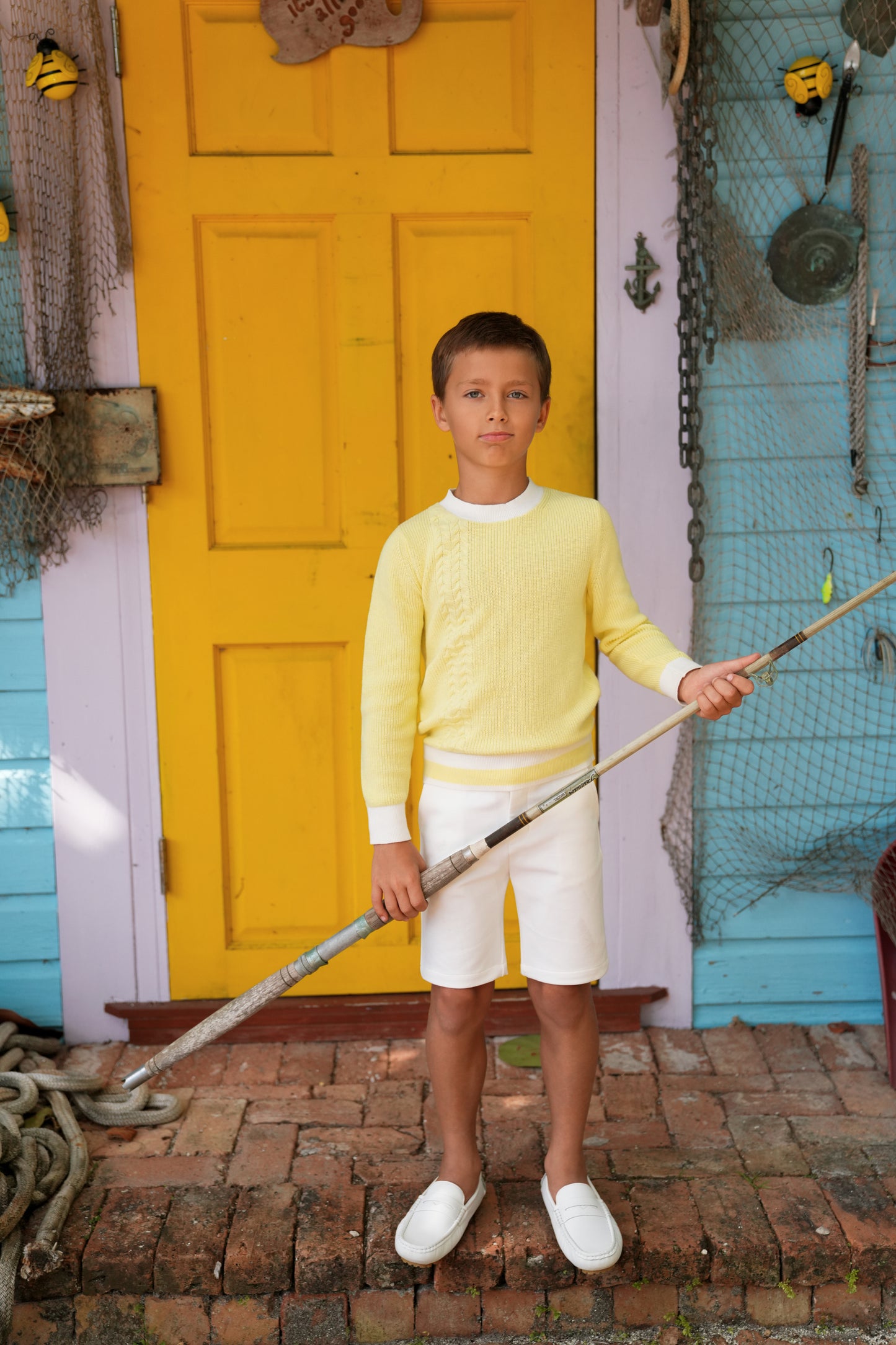 Heath Cable Pale Yellow Sweater SS26