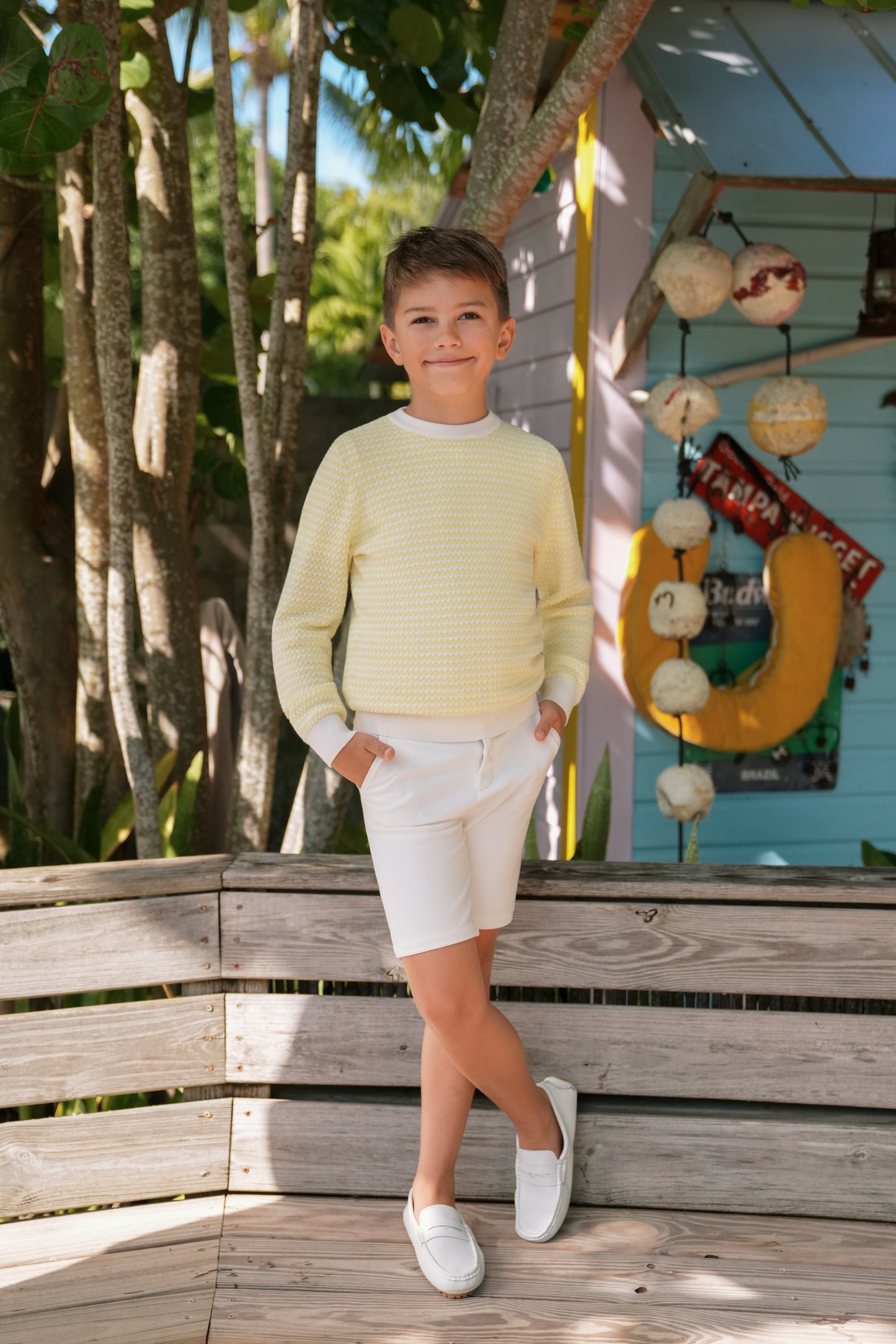 Saul Pale Yellow Long Sleeve Sweater SS26