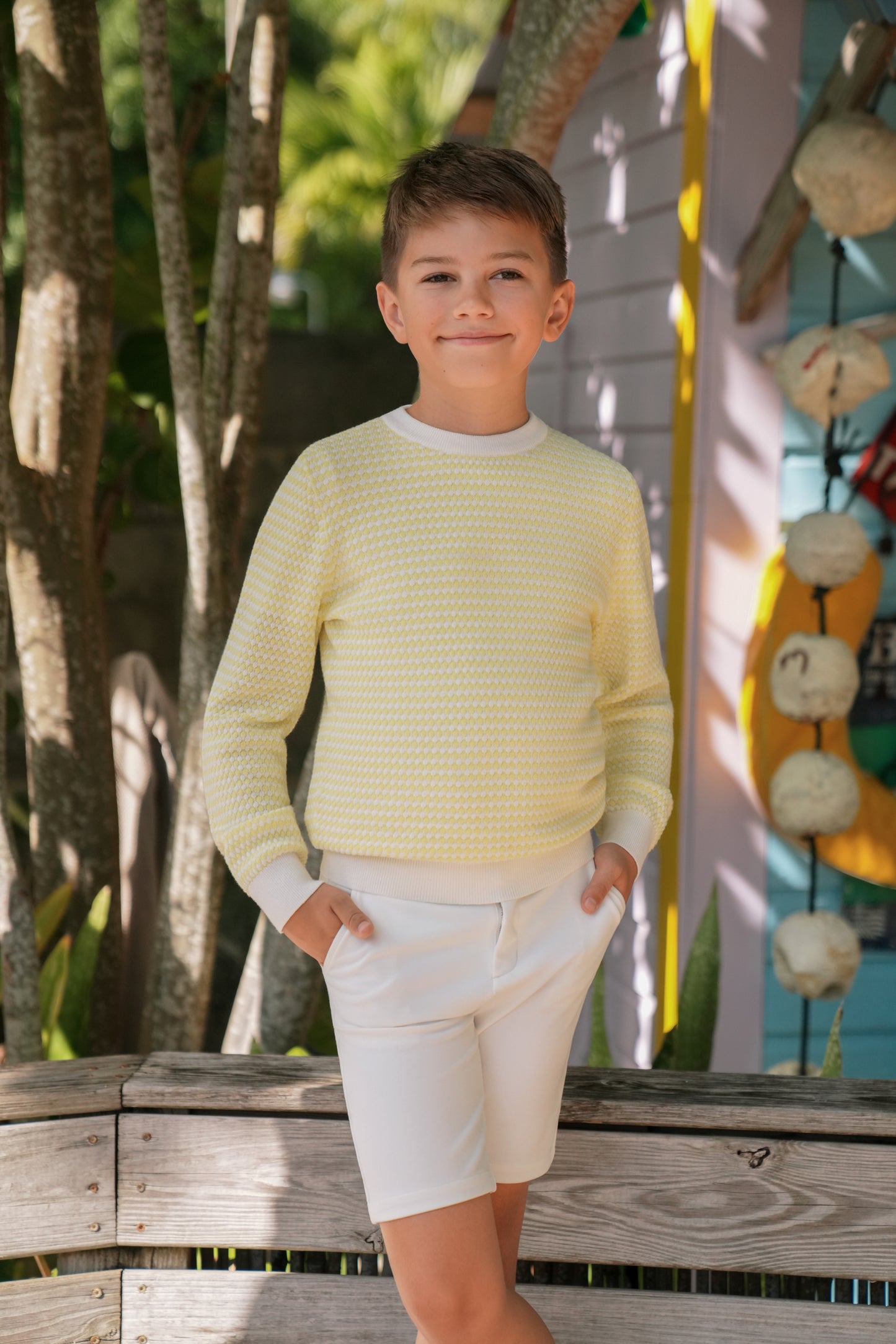 Saul Pale Yellow Long Sleeve Sweater SS26