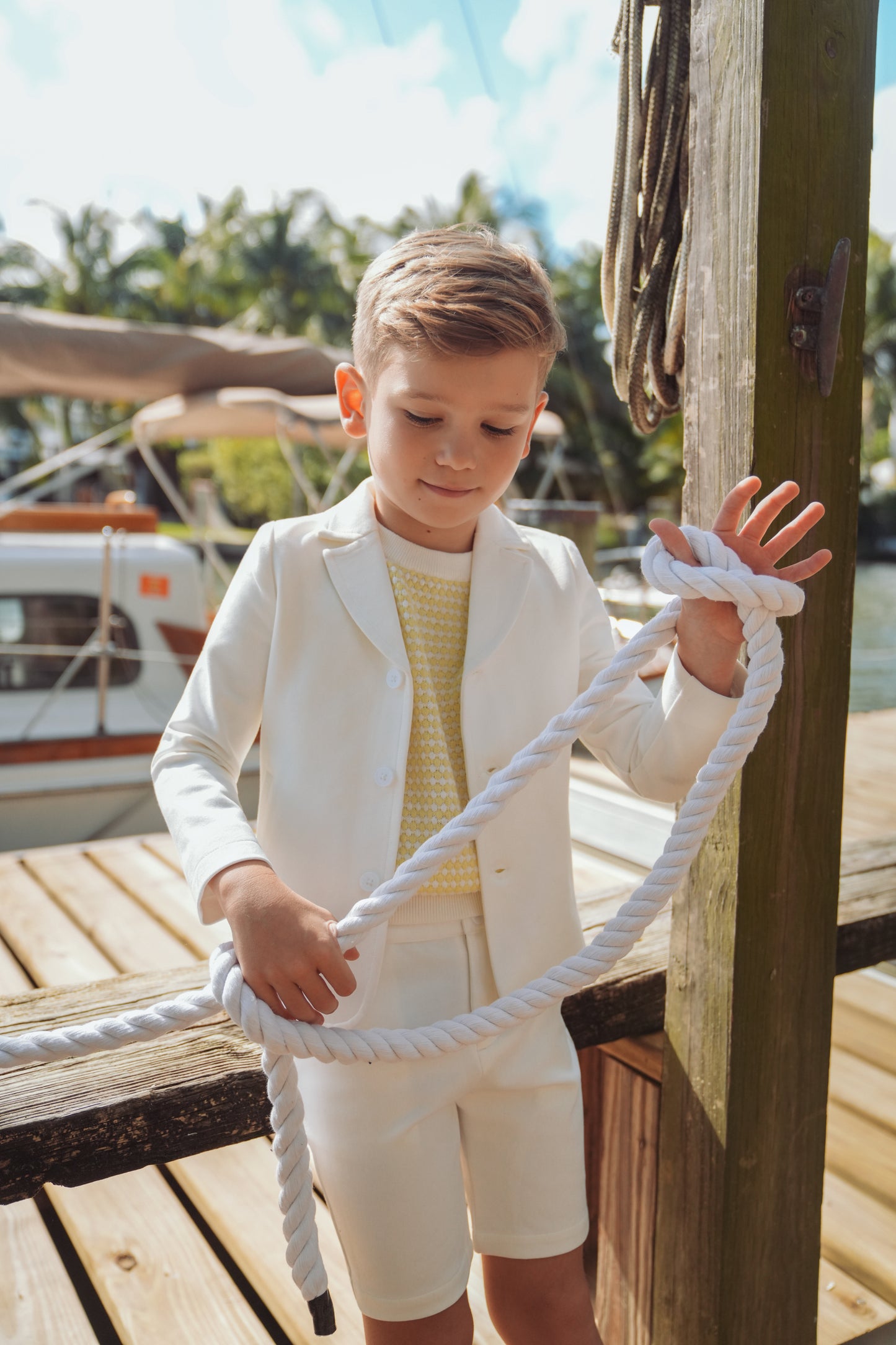 Saul Pale Yellow Short Sleeve Sweater SS26