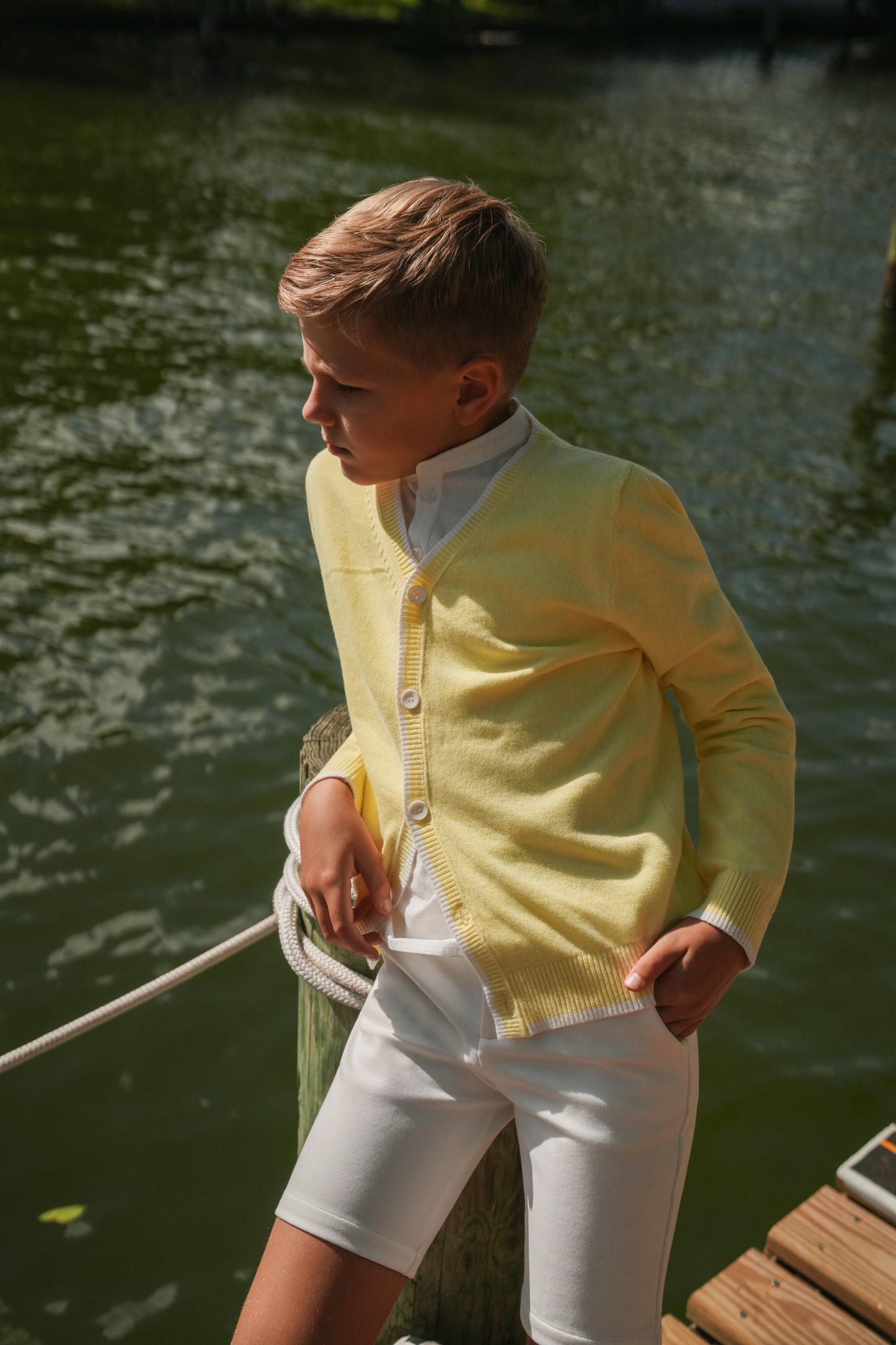 Pale Yellow Zane Stitch Cardigan SS26