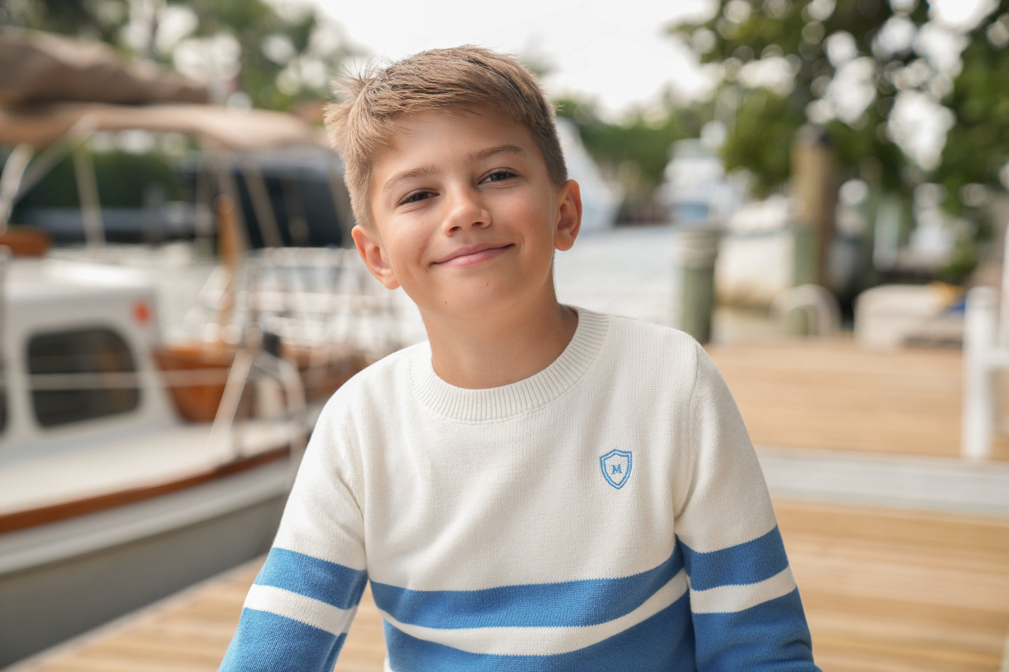 Neil True Blue Stripe Sweater SS26