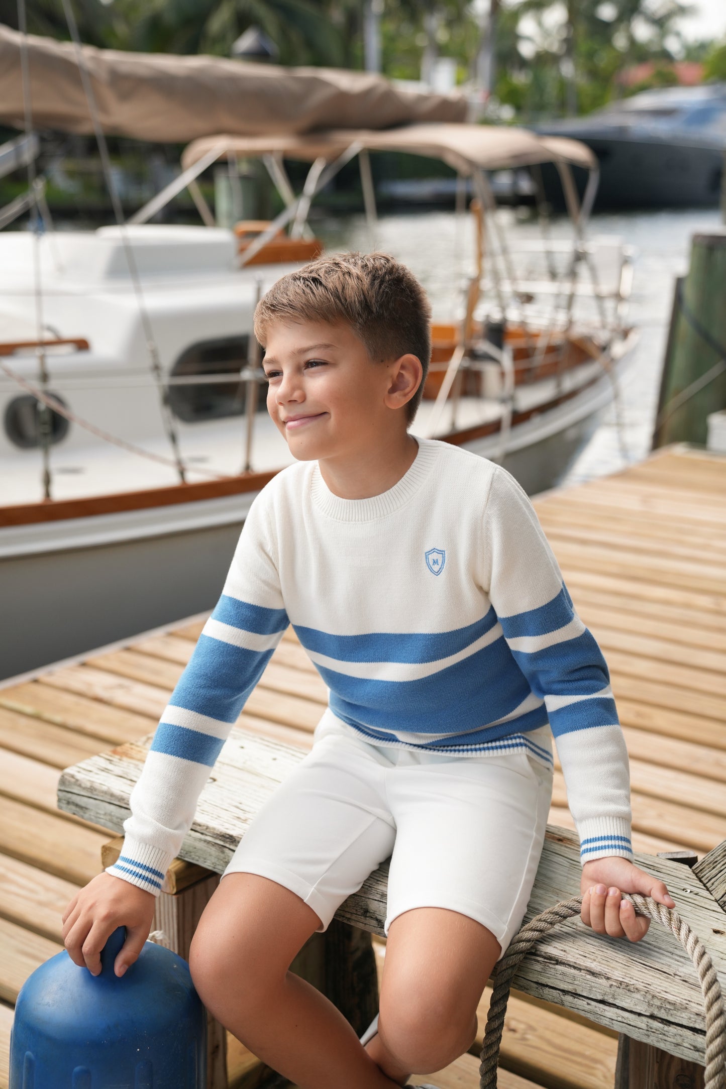 Neil True Blue Stripe Sweater SS26