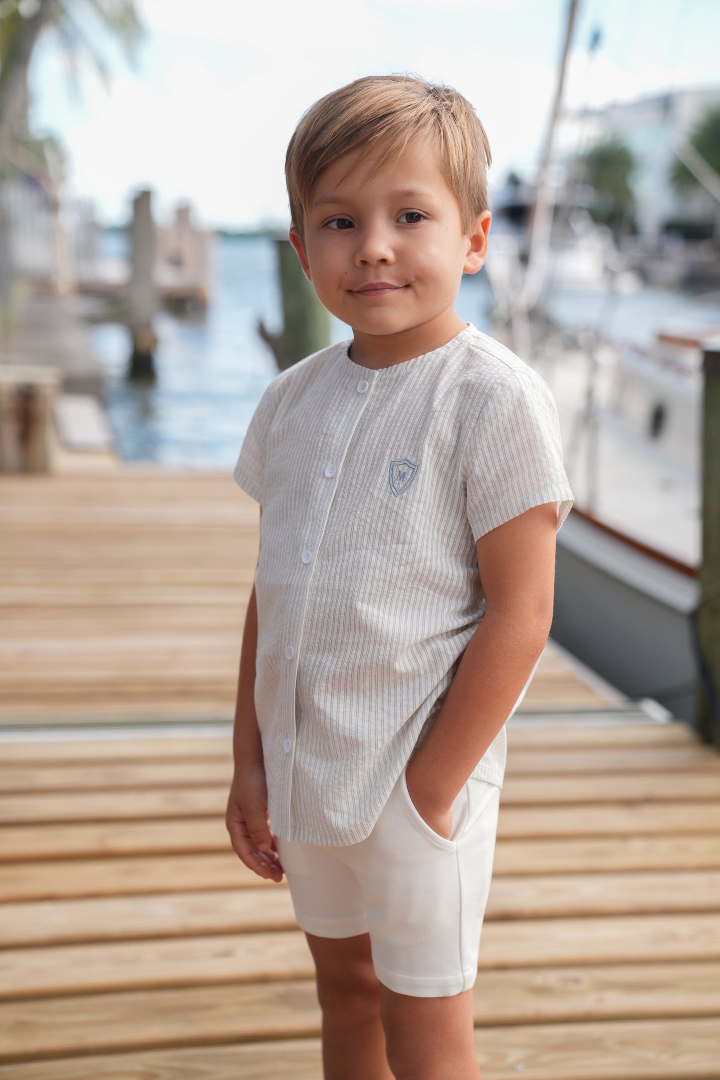 Caden Sky Blue Stripe Shirt SS26