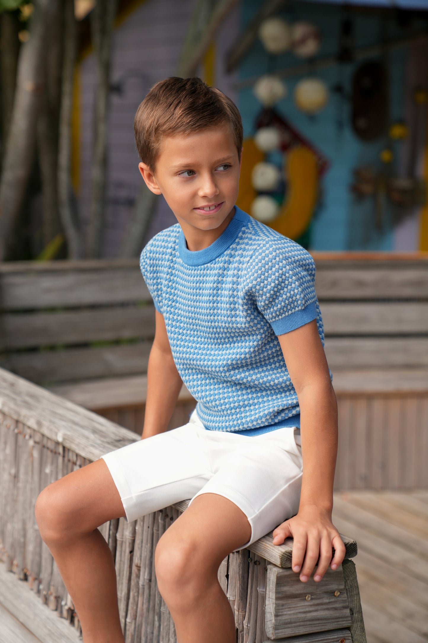 Saul True Blue Short Sleeve Sweater SS26