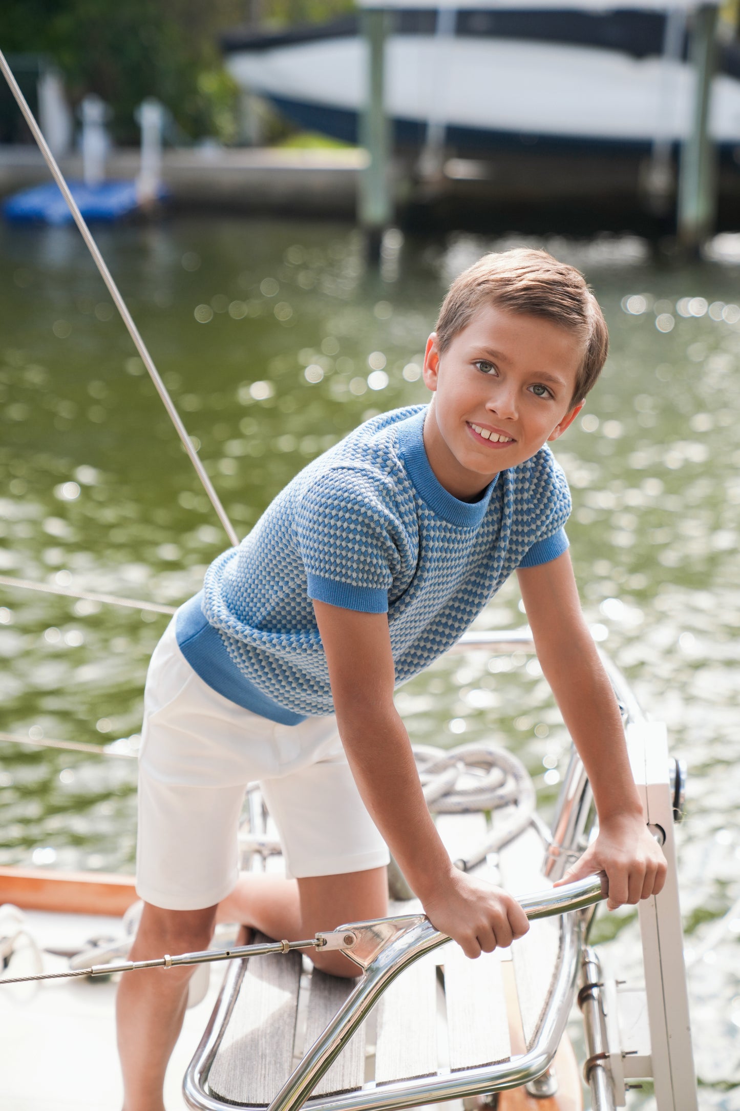 Saul True Blue Short Sleeve Sweater SS26