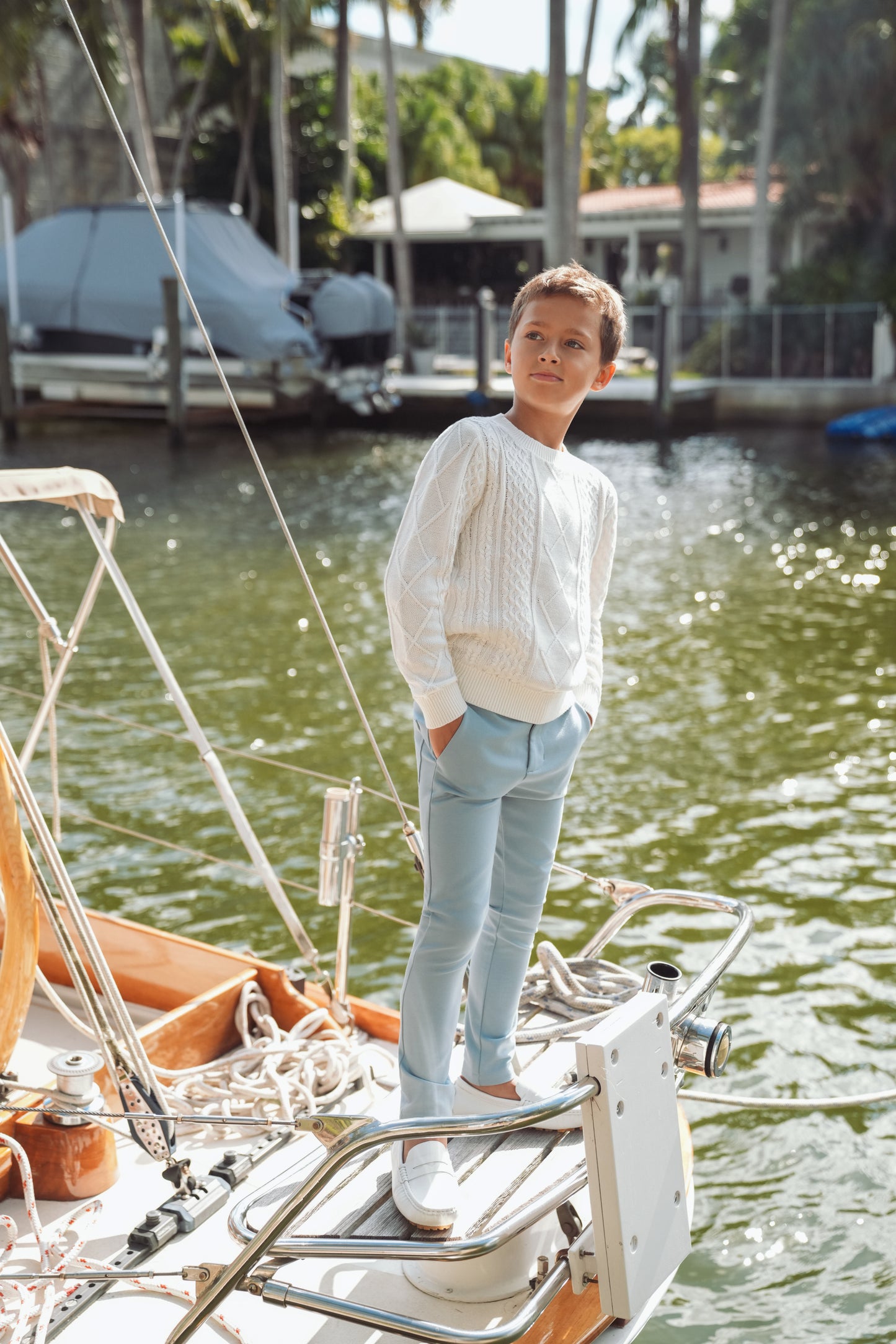 Penn White Mix Knit Sweater SS26