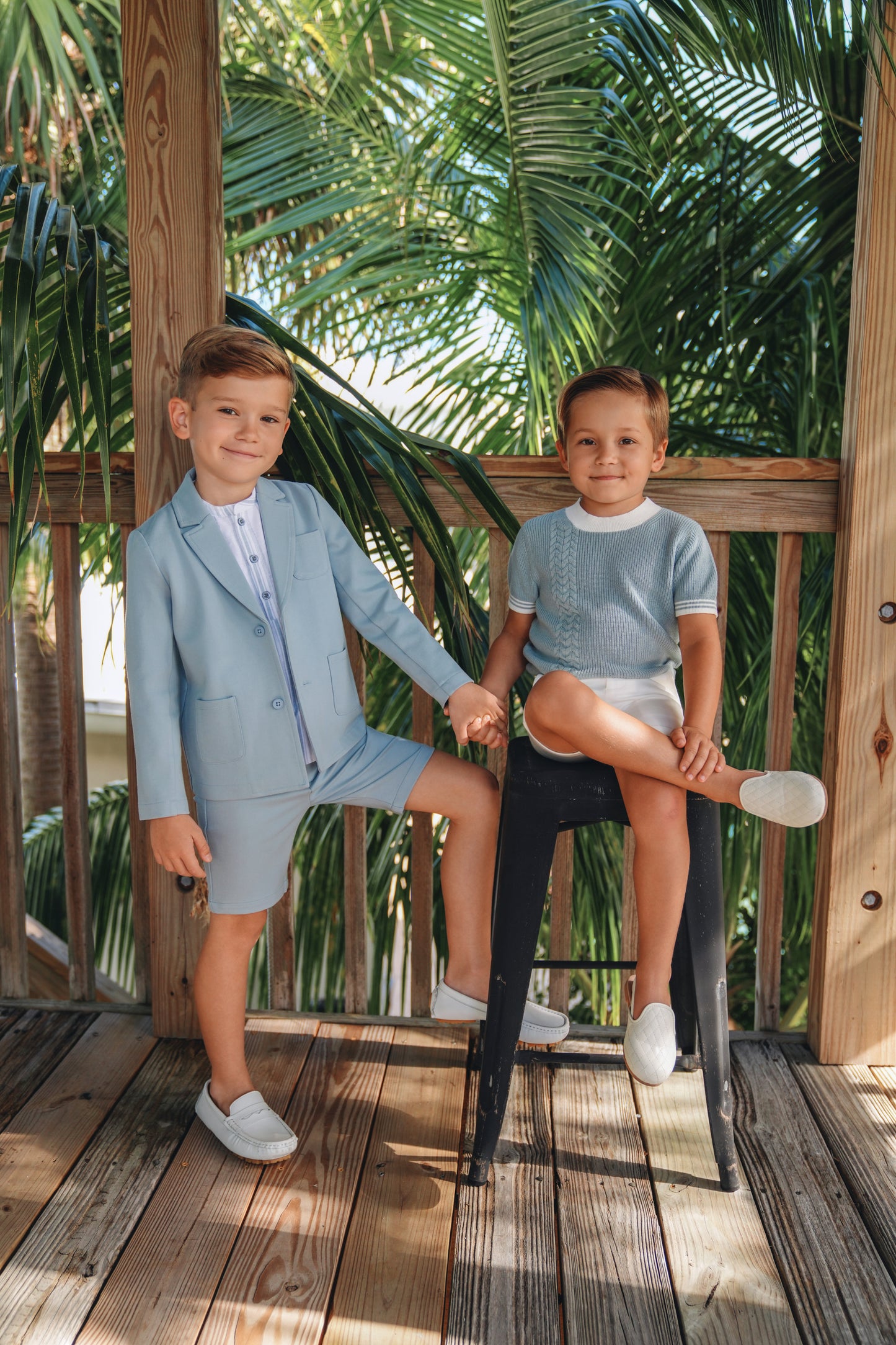Heath Cable Sky Blue Short Sleeve Sweater SS26