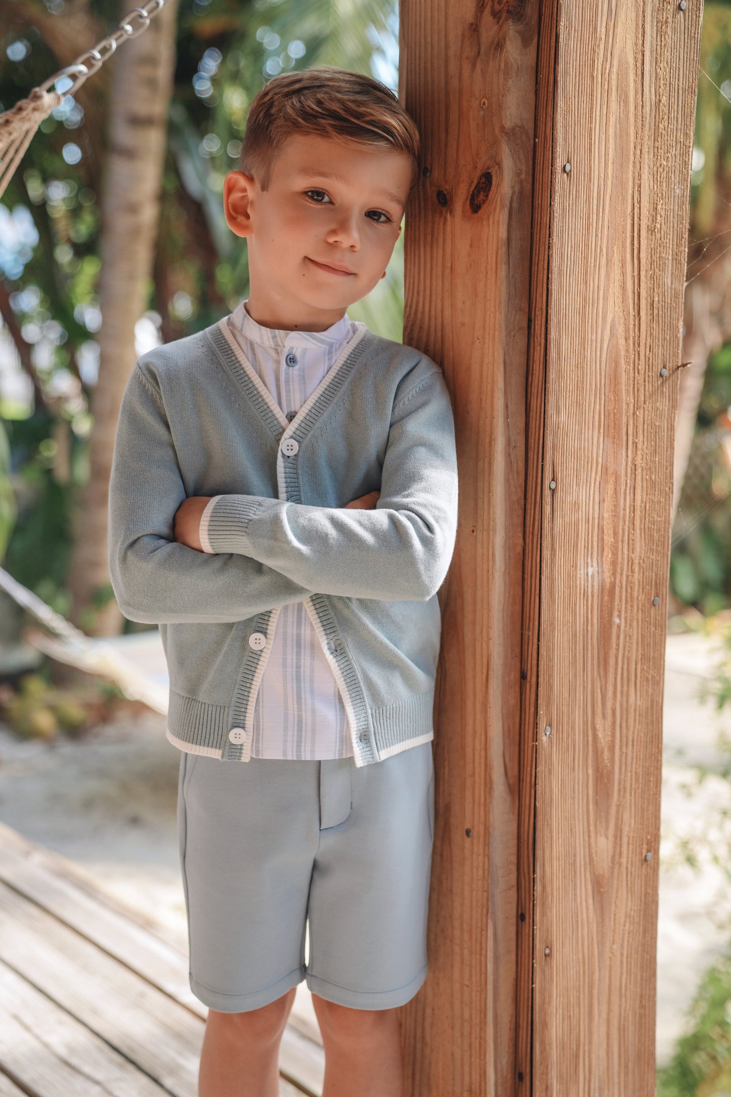 Sky Blue Zane Stitch Cardigan SS26