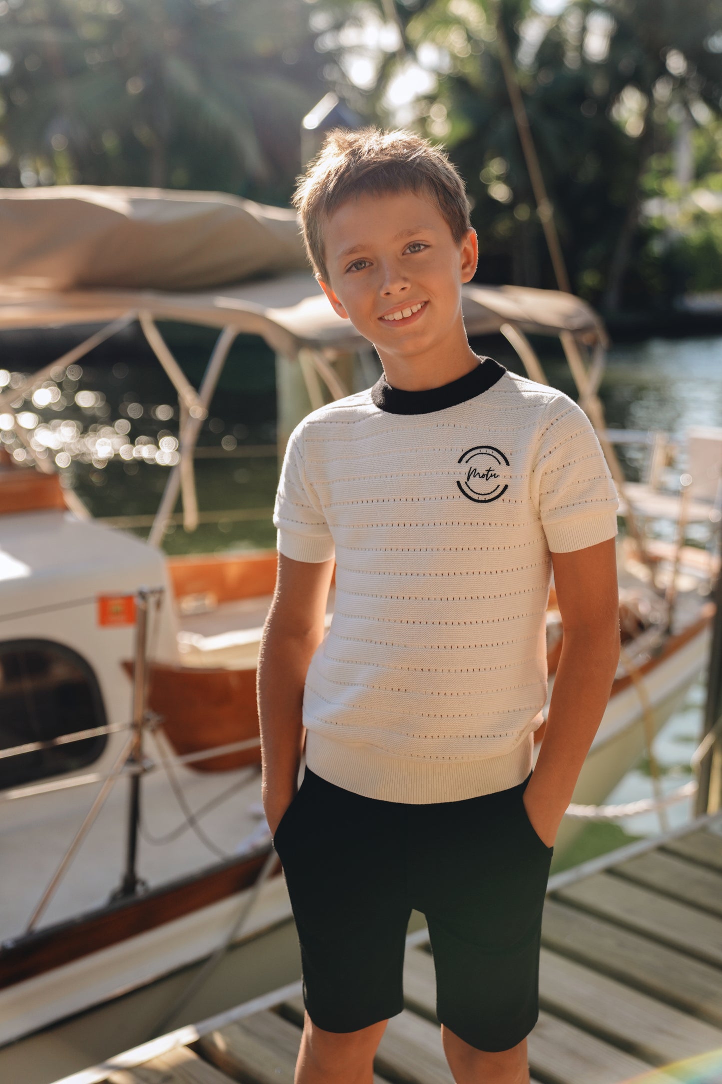 Zeke White Emblem Sweater SS26