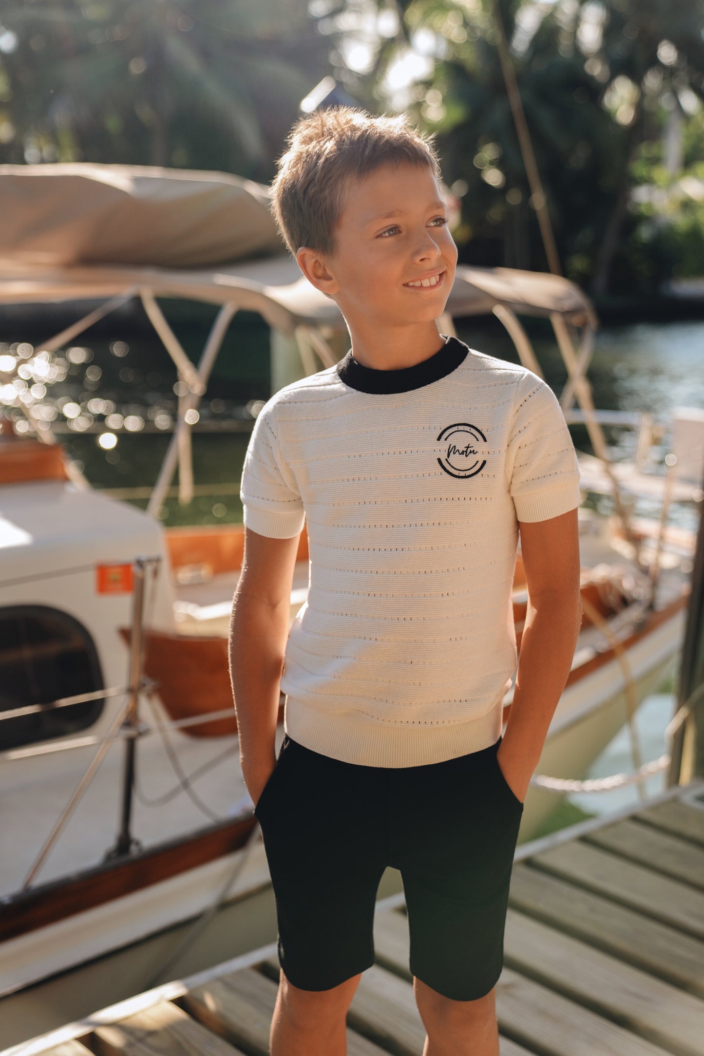 Zeke White Emblem Sweater SS26