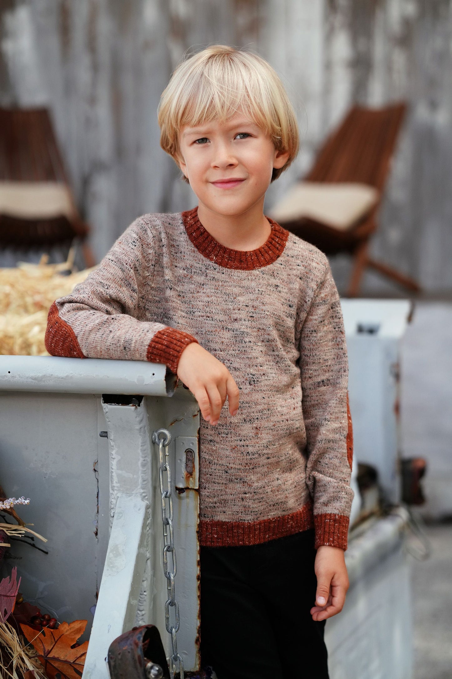 Elbow Patch Burnt Orange Sweater