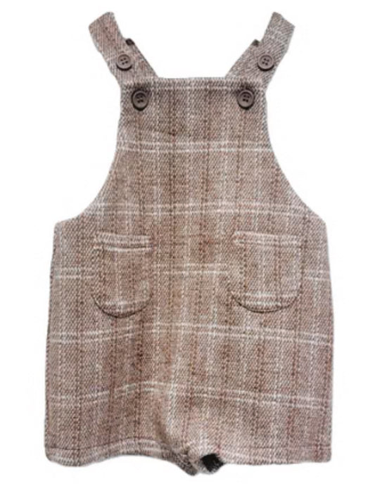 Wade mocha plaid romper FW25