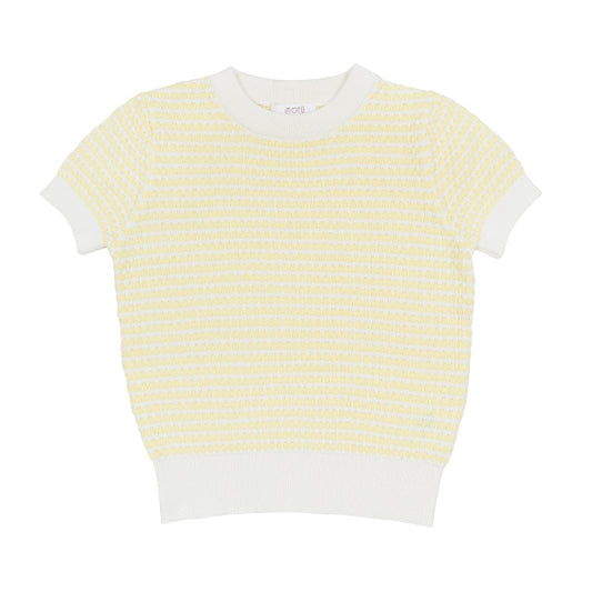 Saul Pale Yellow Short Sleeve Sweater SS26
