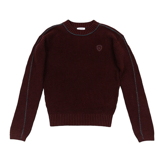 Rex wine piped sweater FW25