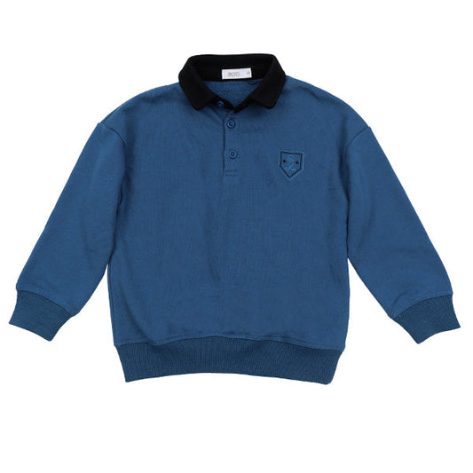 Leo dusky blue polo sweatshirt FW25