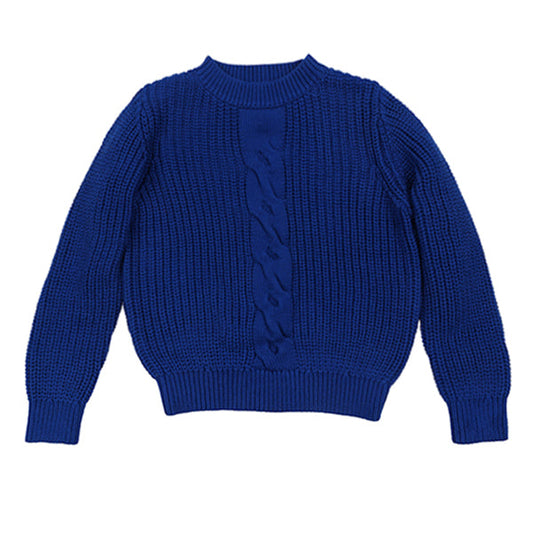 Blaise true blue center cable sweater FW25