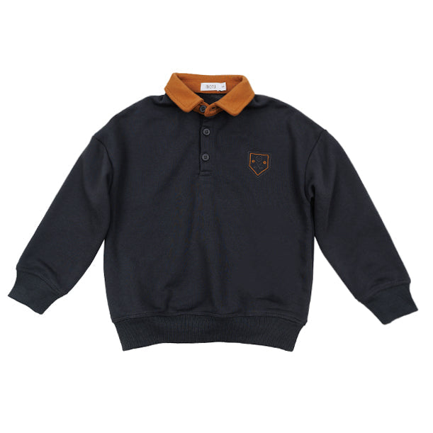 Leo dark grey polo sweatshirt FW25