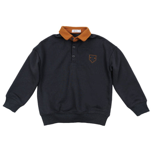 Leo dark grey polo sweatshirt FW25