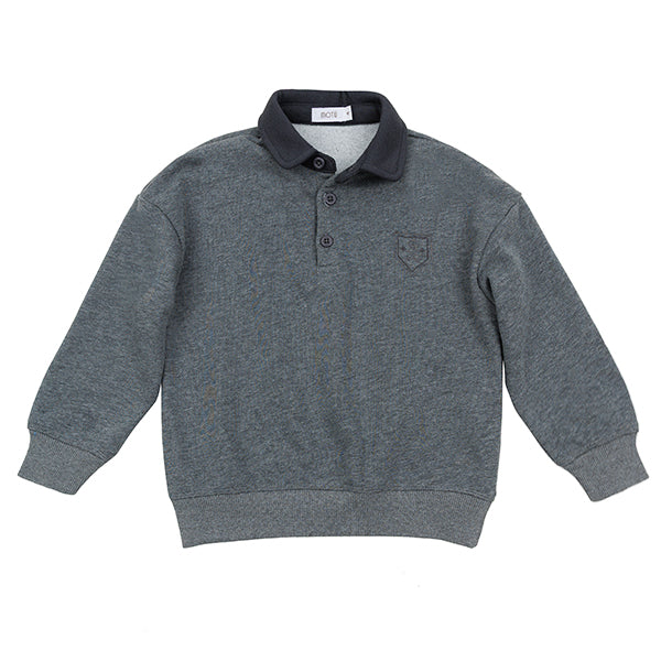 Leo dove grey polo sweatshirt FW25