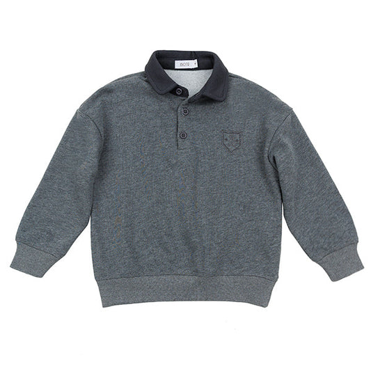 Leo dove grey polo sweatshirt FW25
