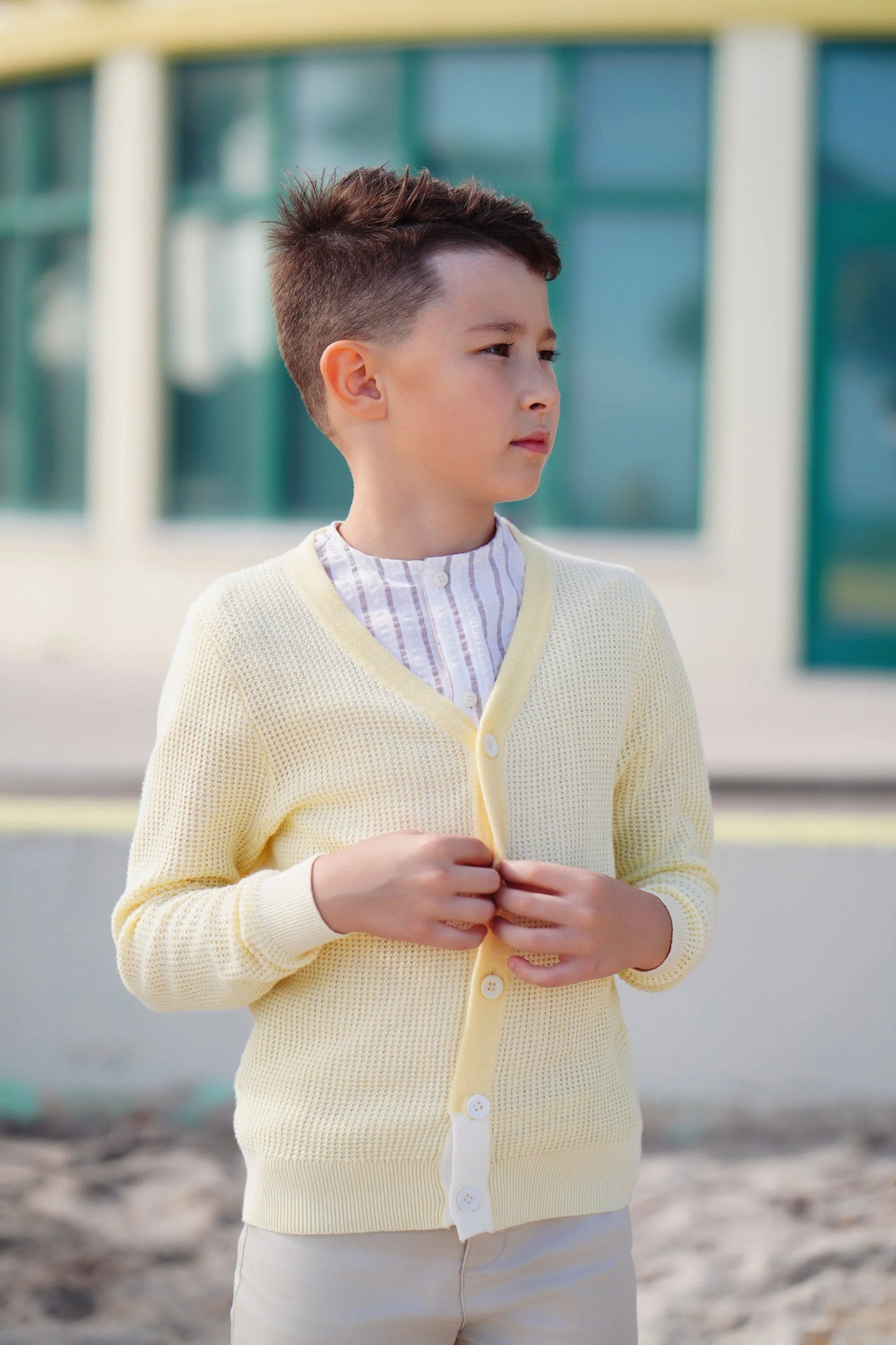 Jack pale yellow cardi SS25