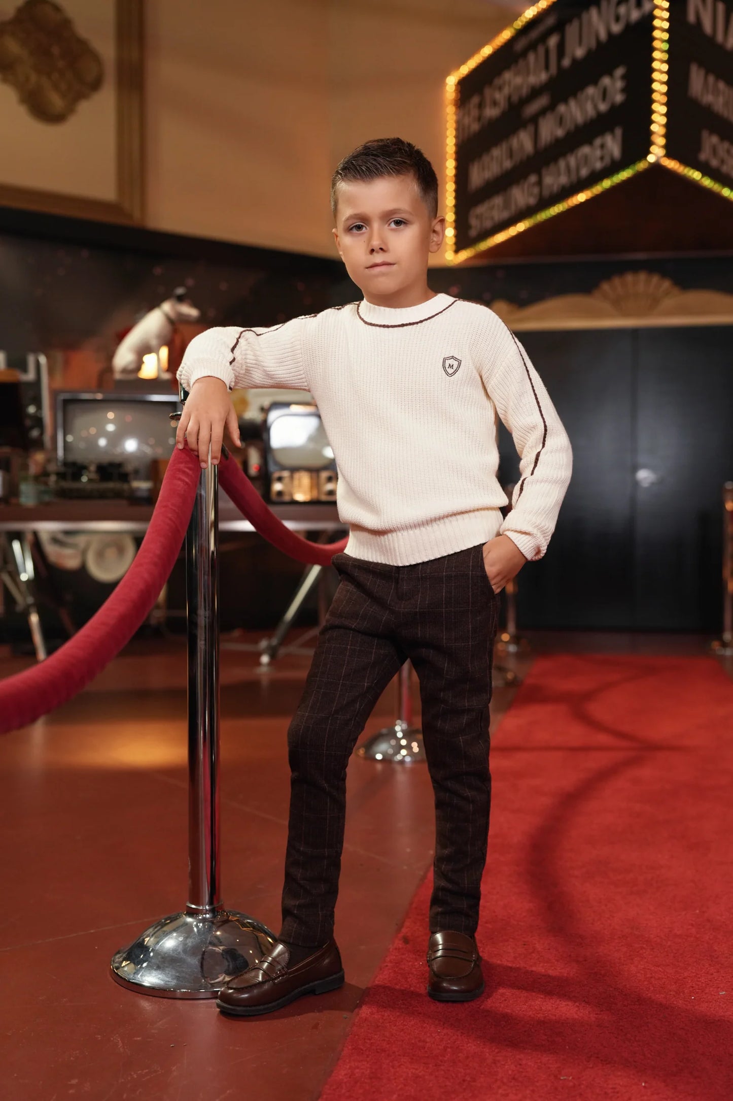 Rex cream piped sweater FW26