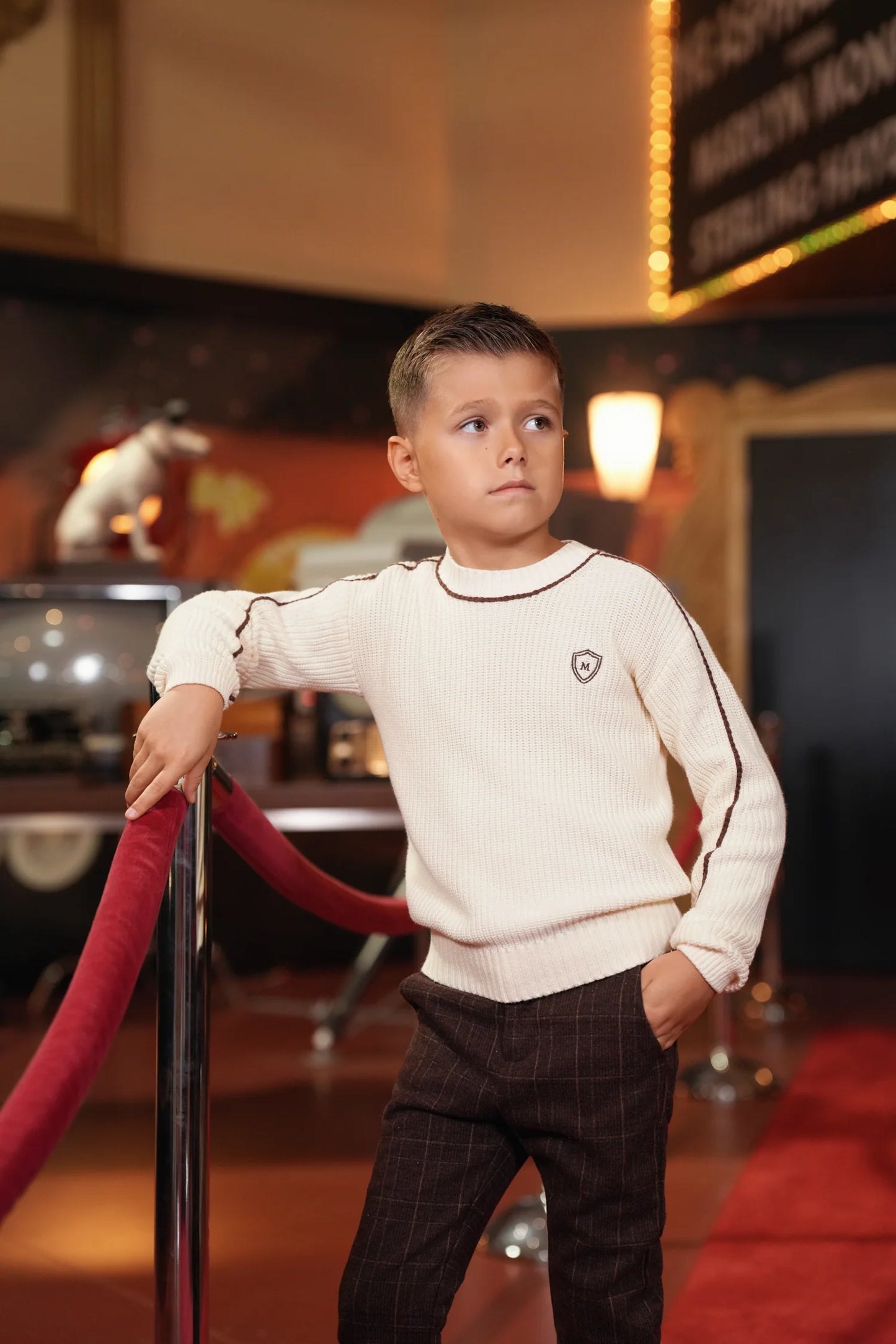 Rex cream piped sweater FW26