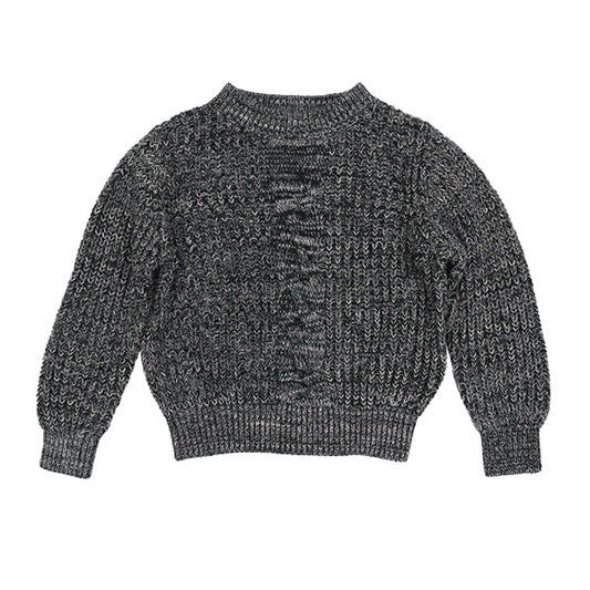 Blaise teal center front cable sweater FW26