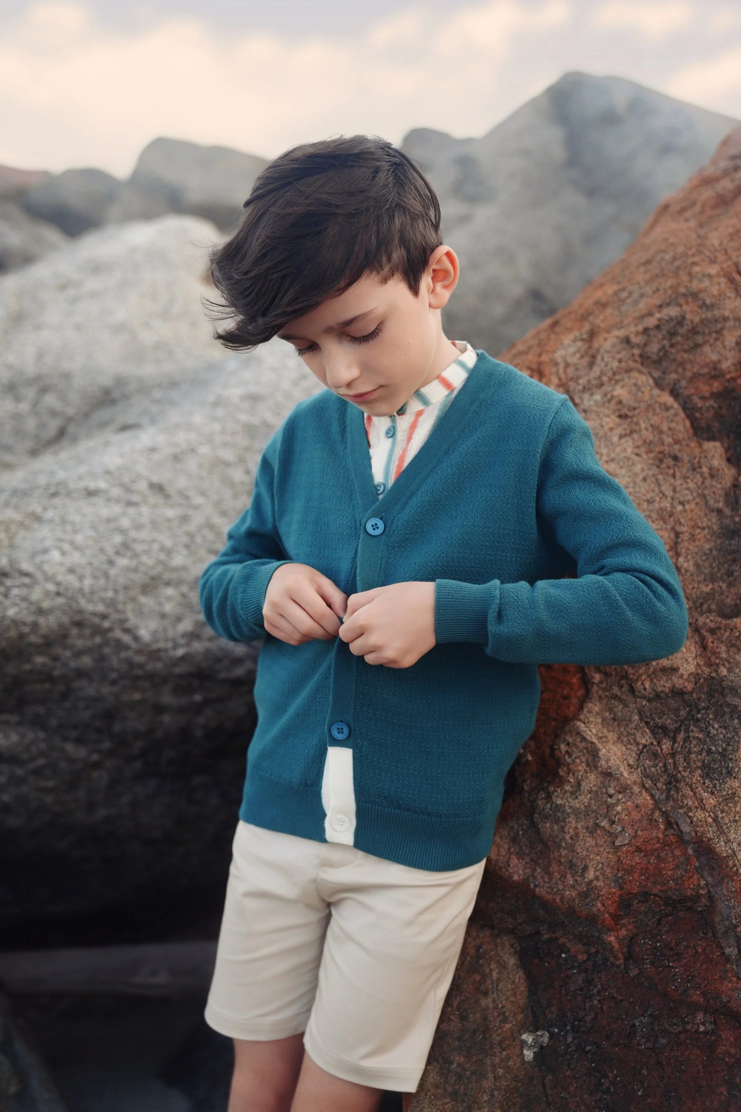 Jack dark teal cardi SS25