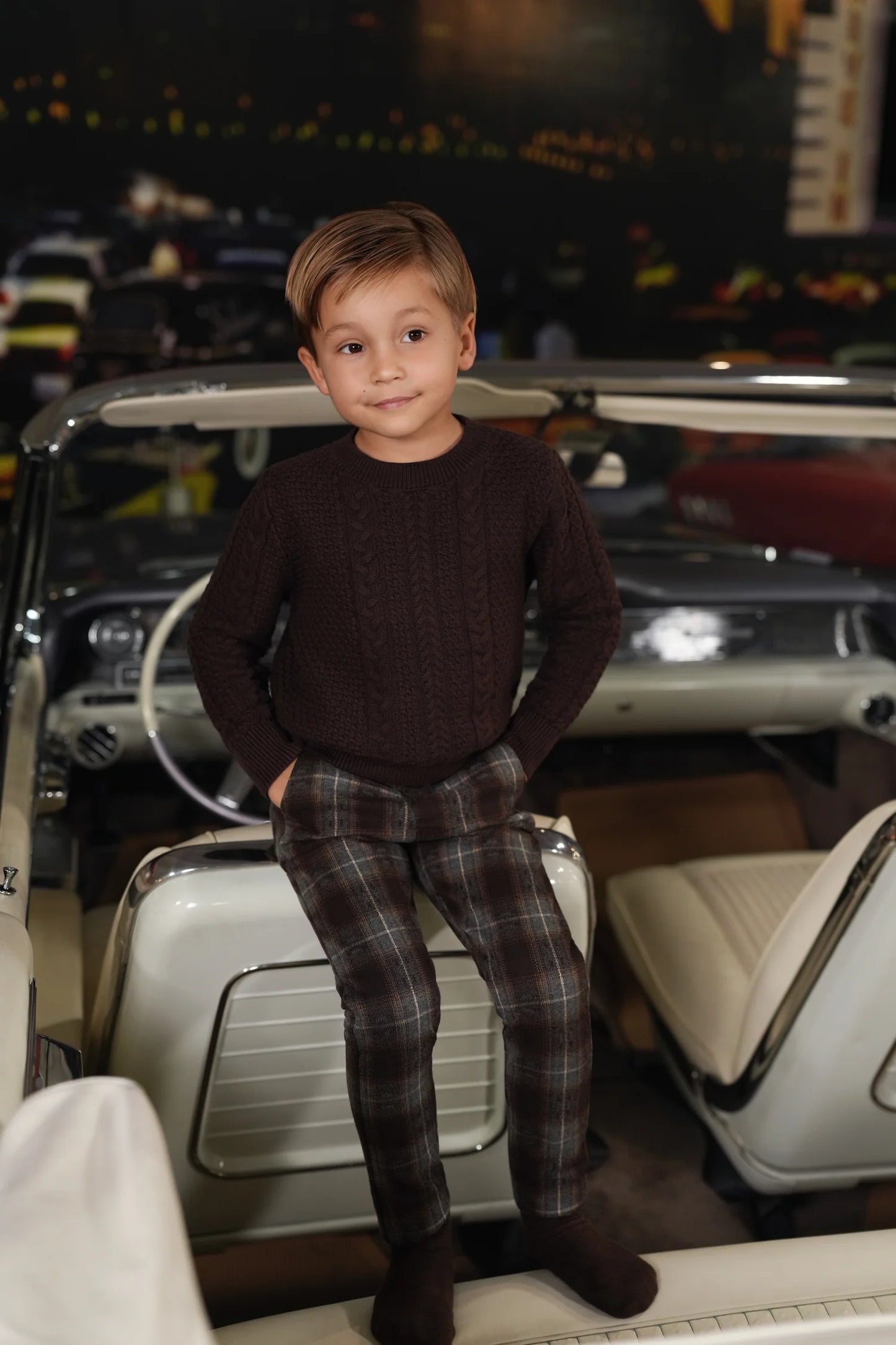 Alder cocoa mixed cable sweater FW26